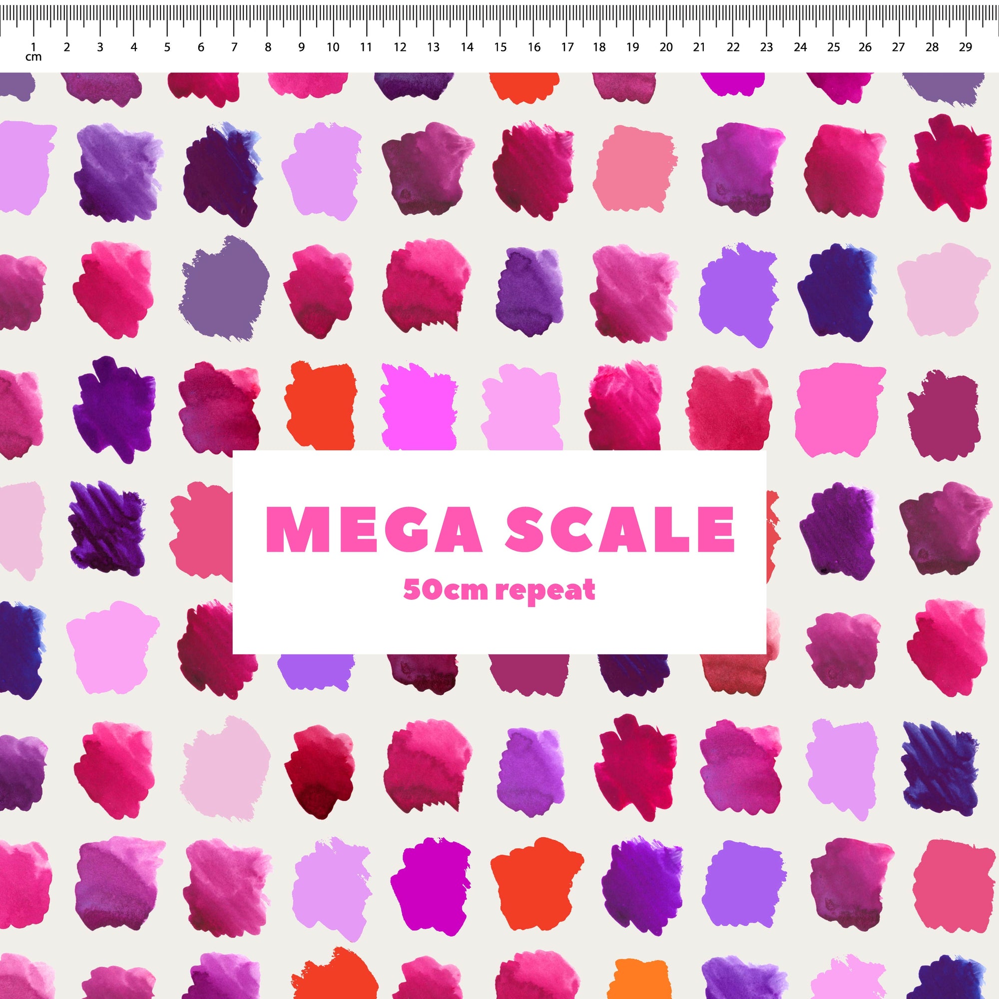 Paint Pallet (Pink) fabric print by Rachel Parker in 50cm Mega Scale
