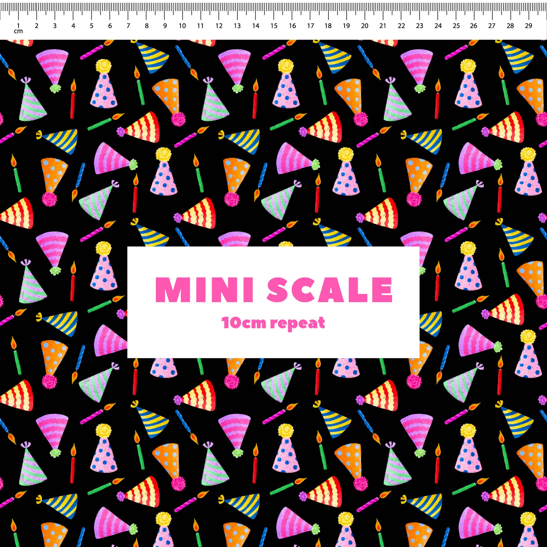 Preorder Fabric: Party Time (Black)
