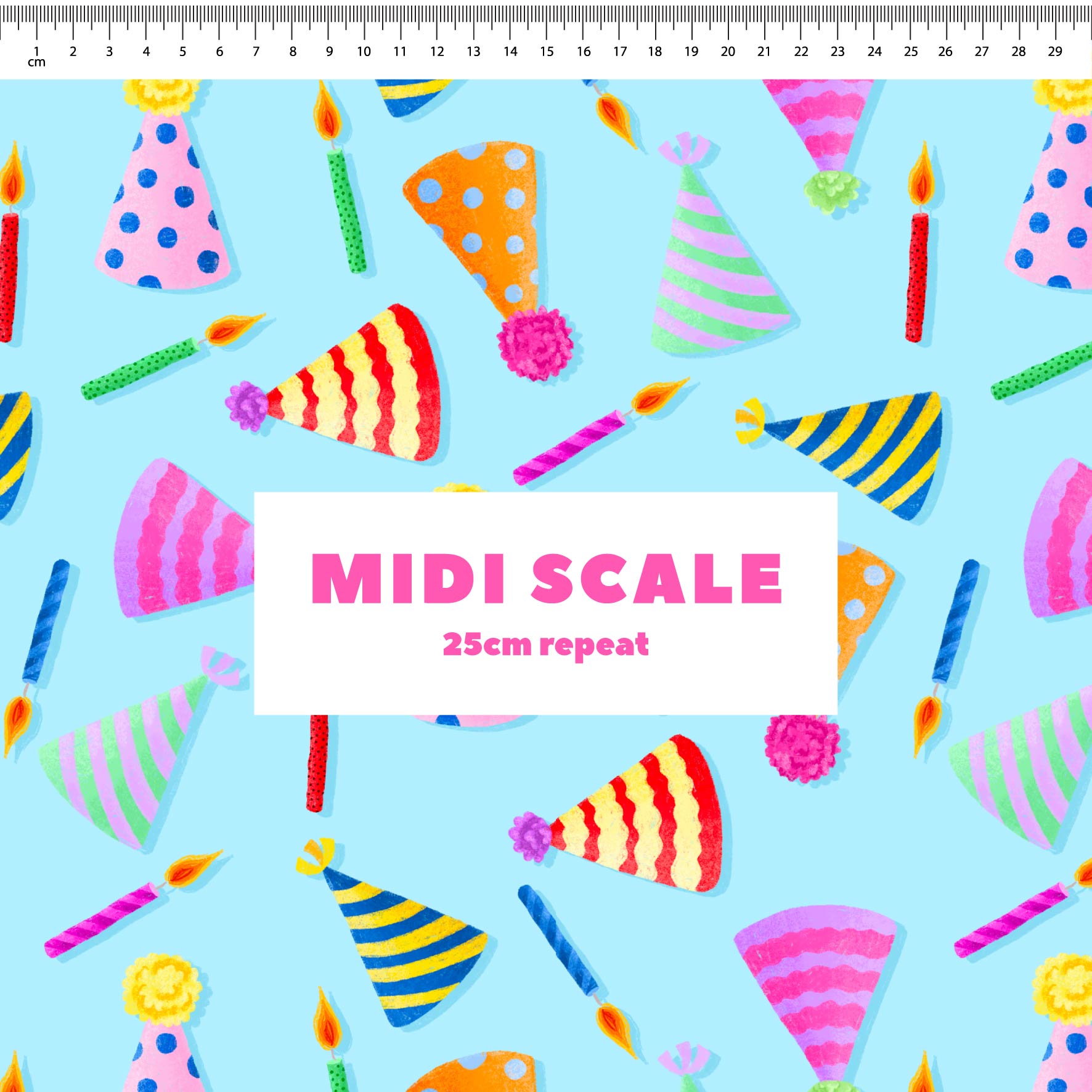 Preorder Fabric: Party Time (Blue)