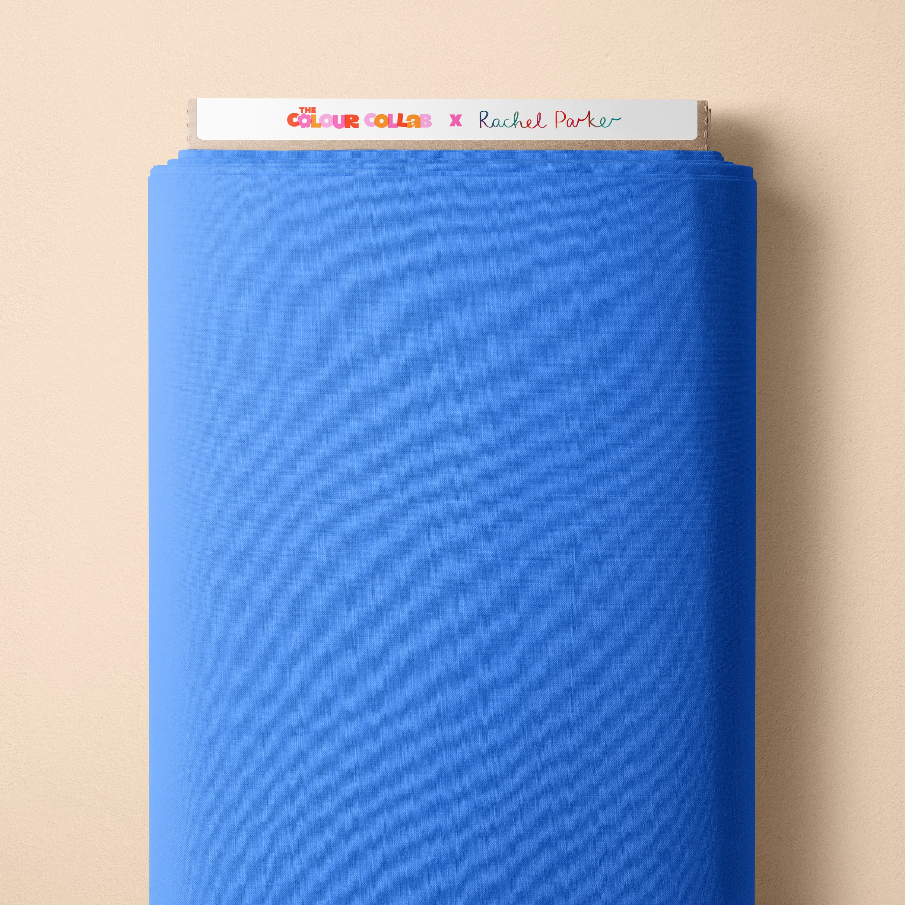 Plain Colour - Brightside (Periwinkle) fabric by The Colour Collab mock up on fabric bolt