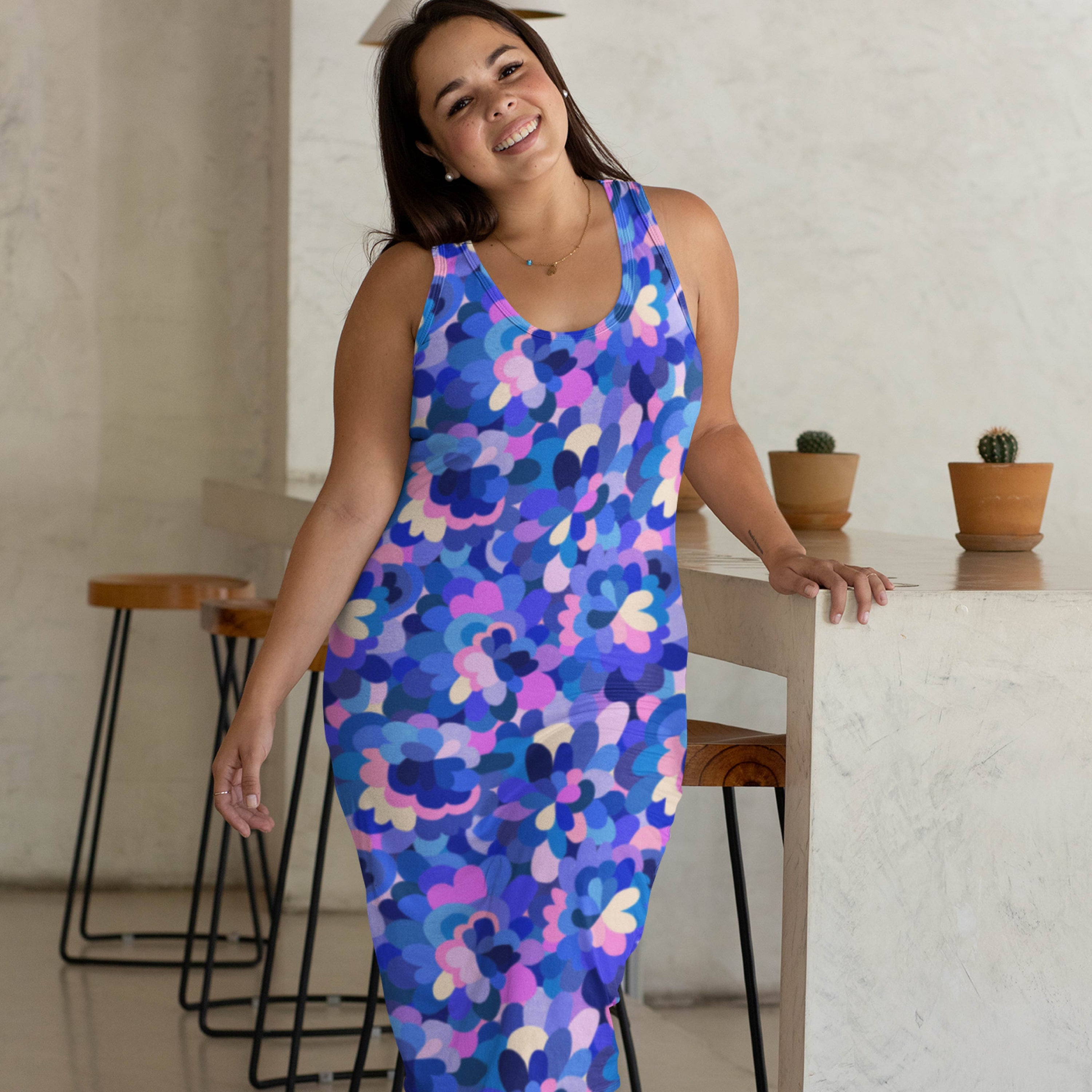 Petal Pallet (Blue) cotton fabric by Rachel Parker