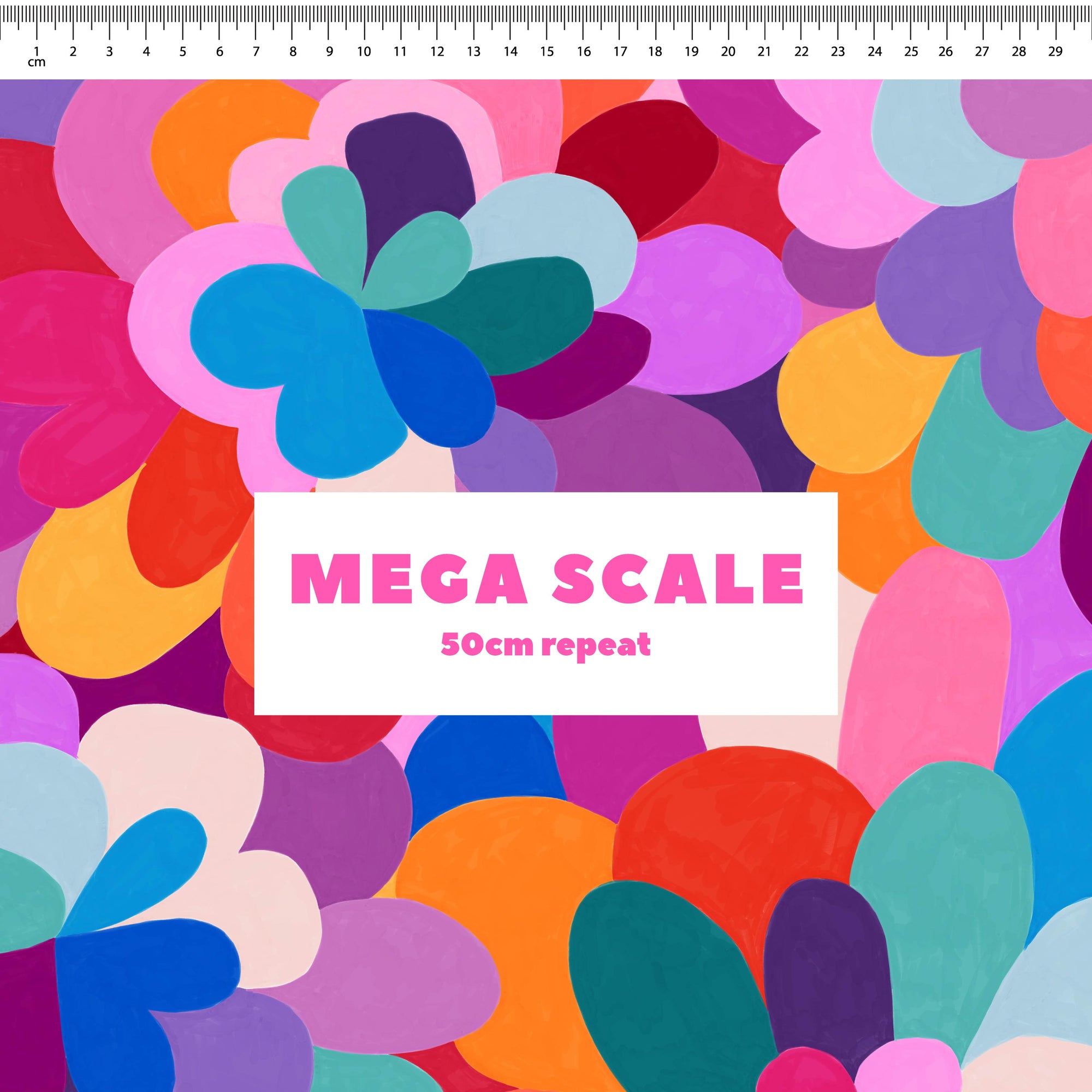 Petal Pallet (Multi) fabric print by Rachel Parker in 50cm Mega Scale