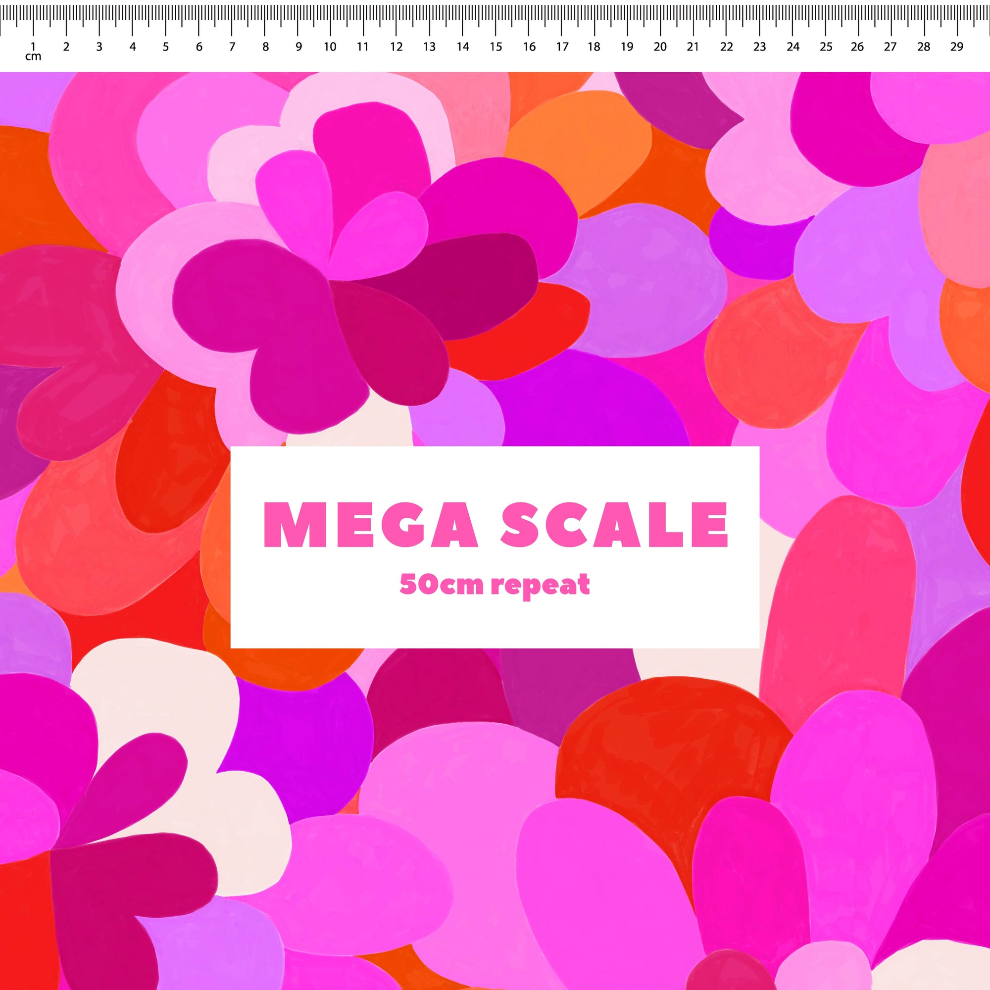 Petal Pallet (Pink) fabric print by Rachel Parker in 50cm Mega Scale