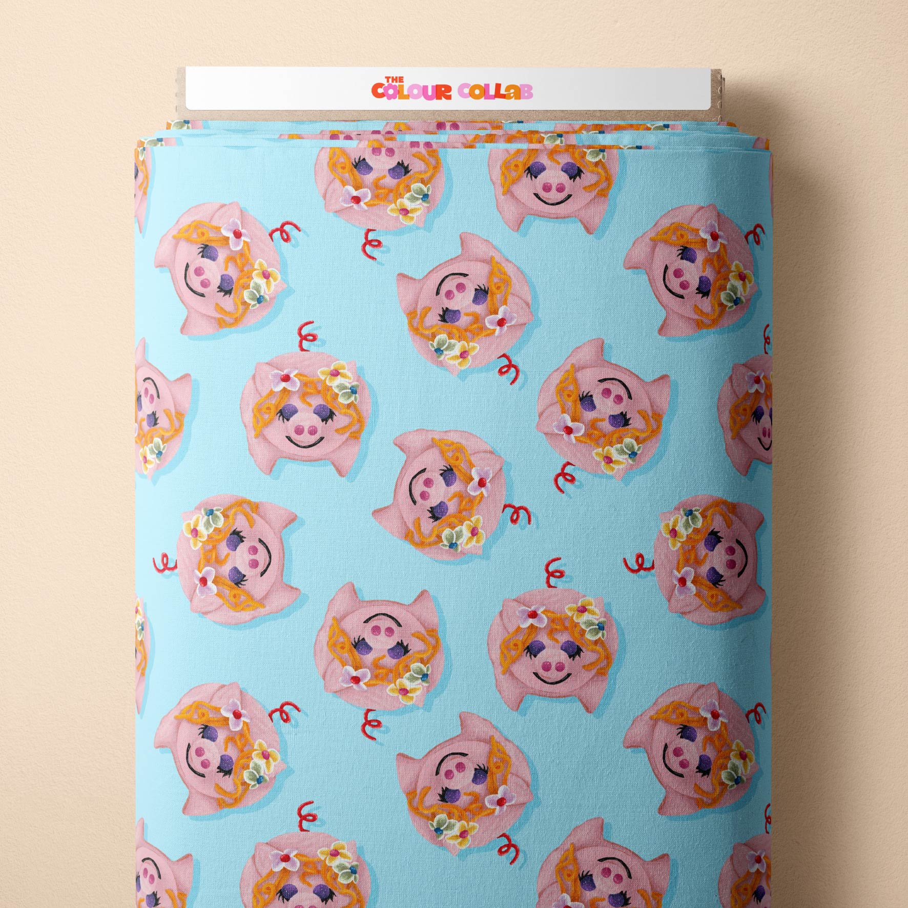 Preorder Fabric: Little Piggy Cake (Blue)