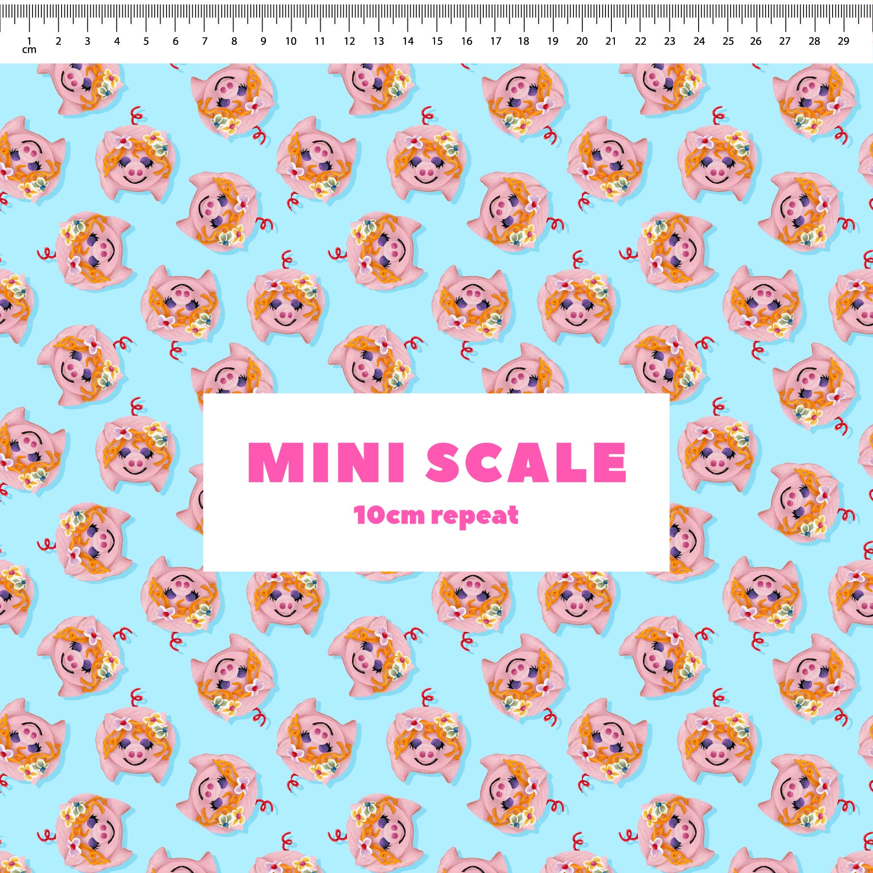 Preorder Fabric: Little Piggy Cake (Blue)