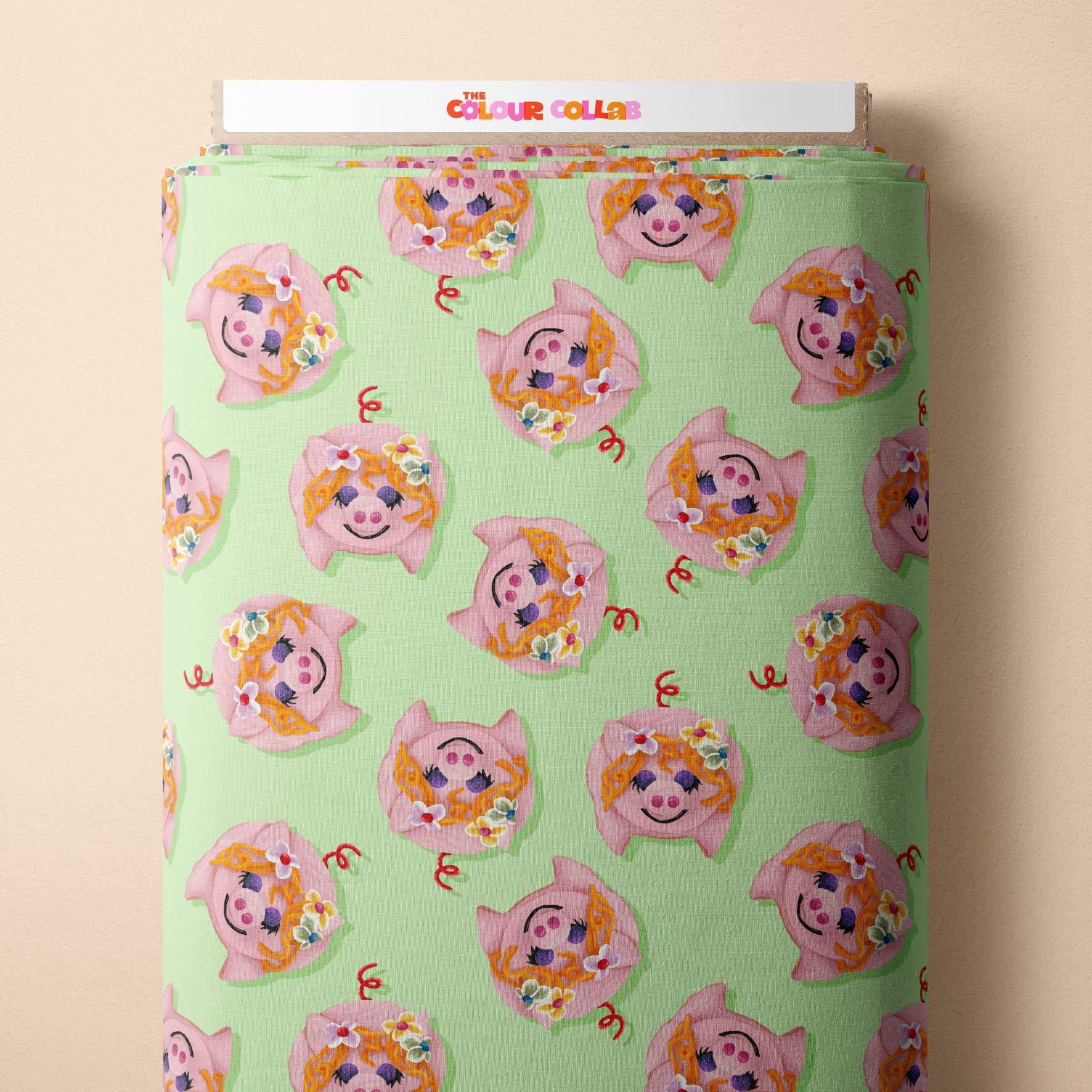 Preorder Fabric: Little Piggy Cake (Green)