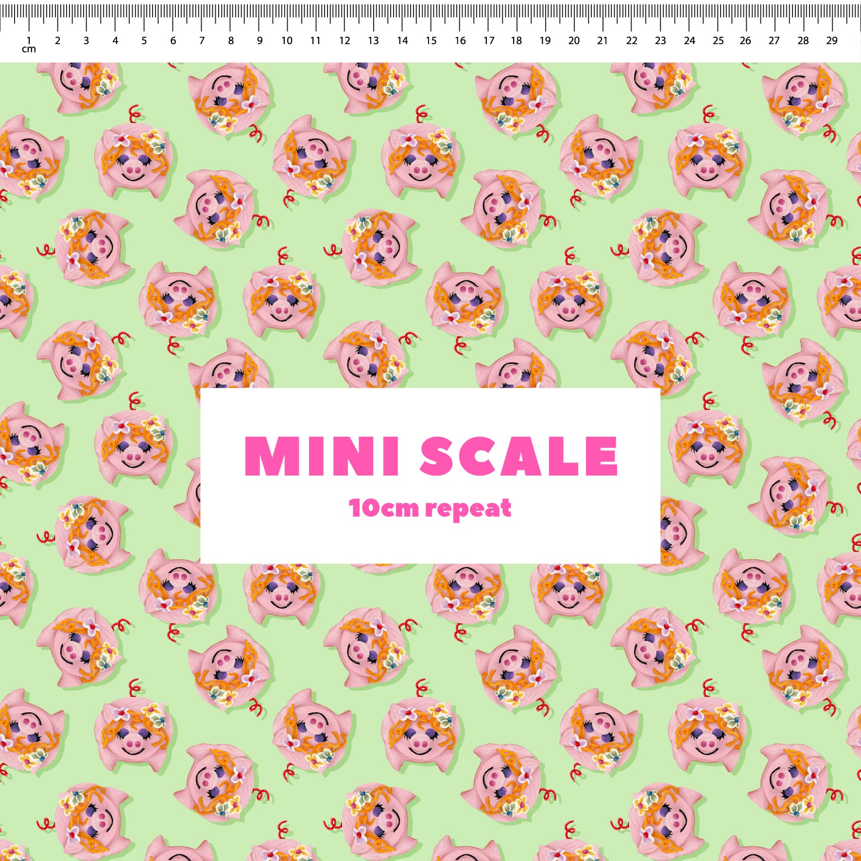 Preorder Fabric: Little Piggy Cake (Green)