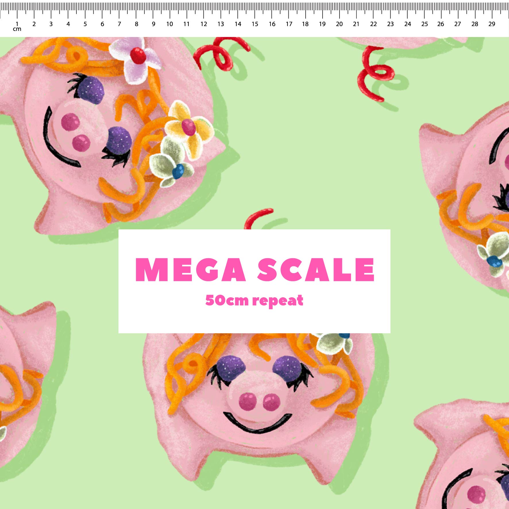 Preorder Fabric: Little Piggy Cake (Green)