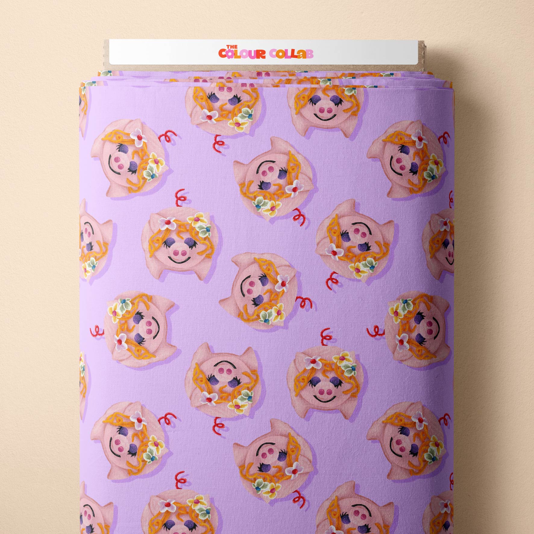 Preorder Fabric: Little Piggy Cake (Purple)
