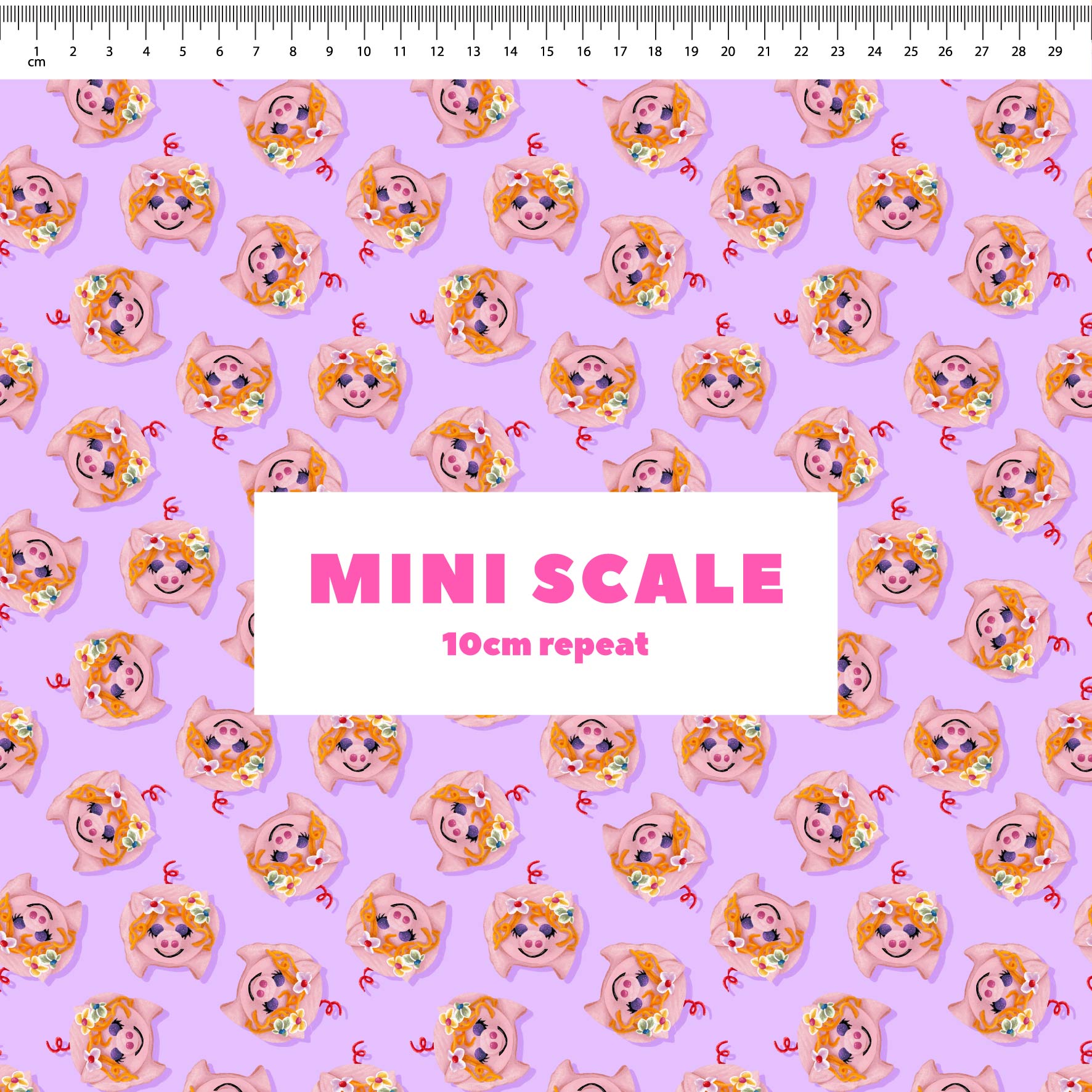 Preorder Fabric: Little Piggy Cake (Purple)