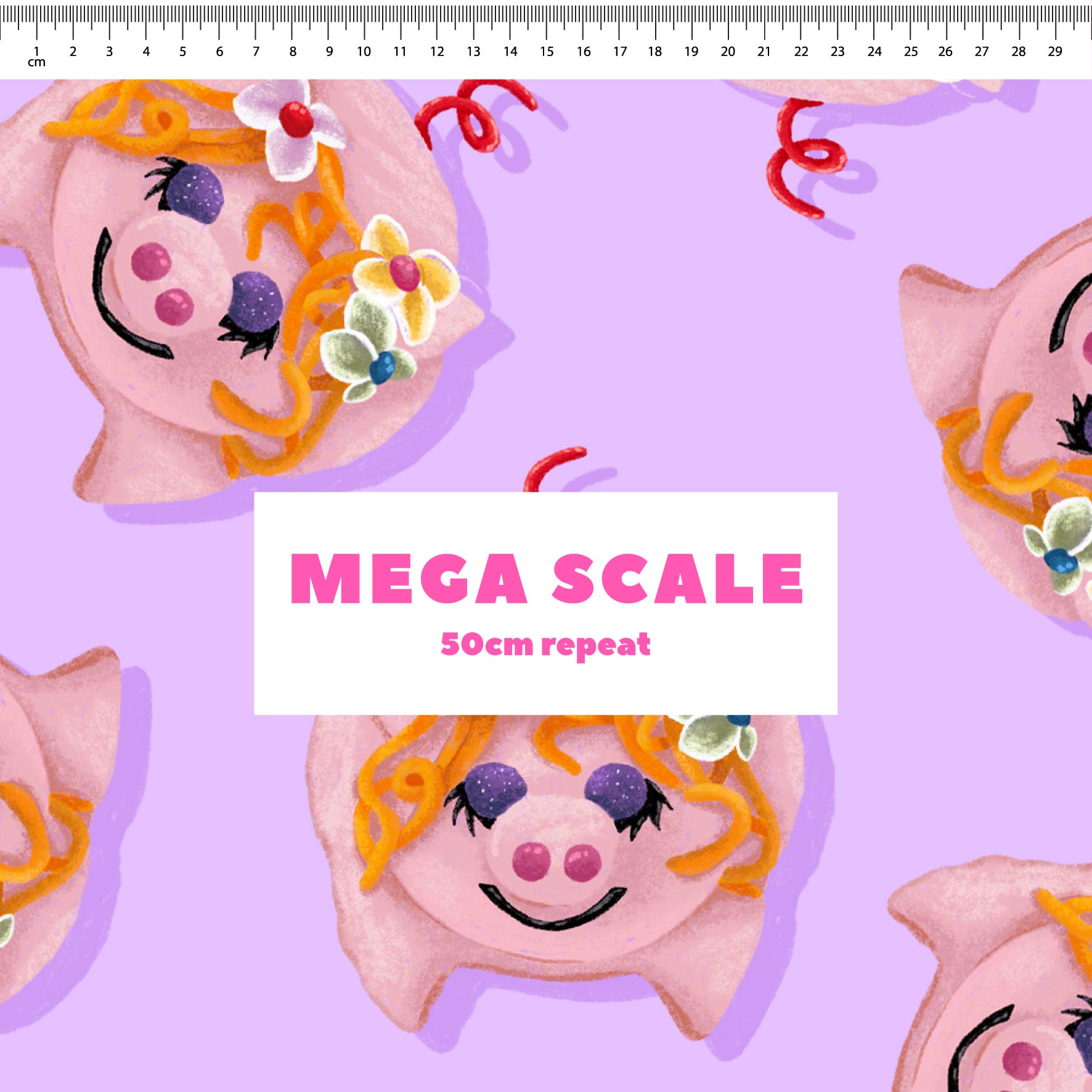 Preorder Fabric: Little Piggy Cake (Purple)