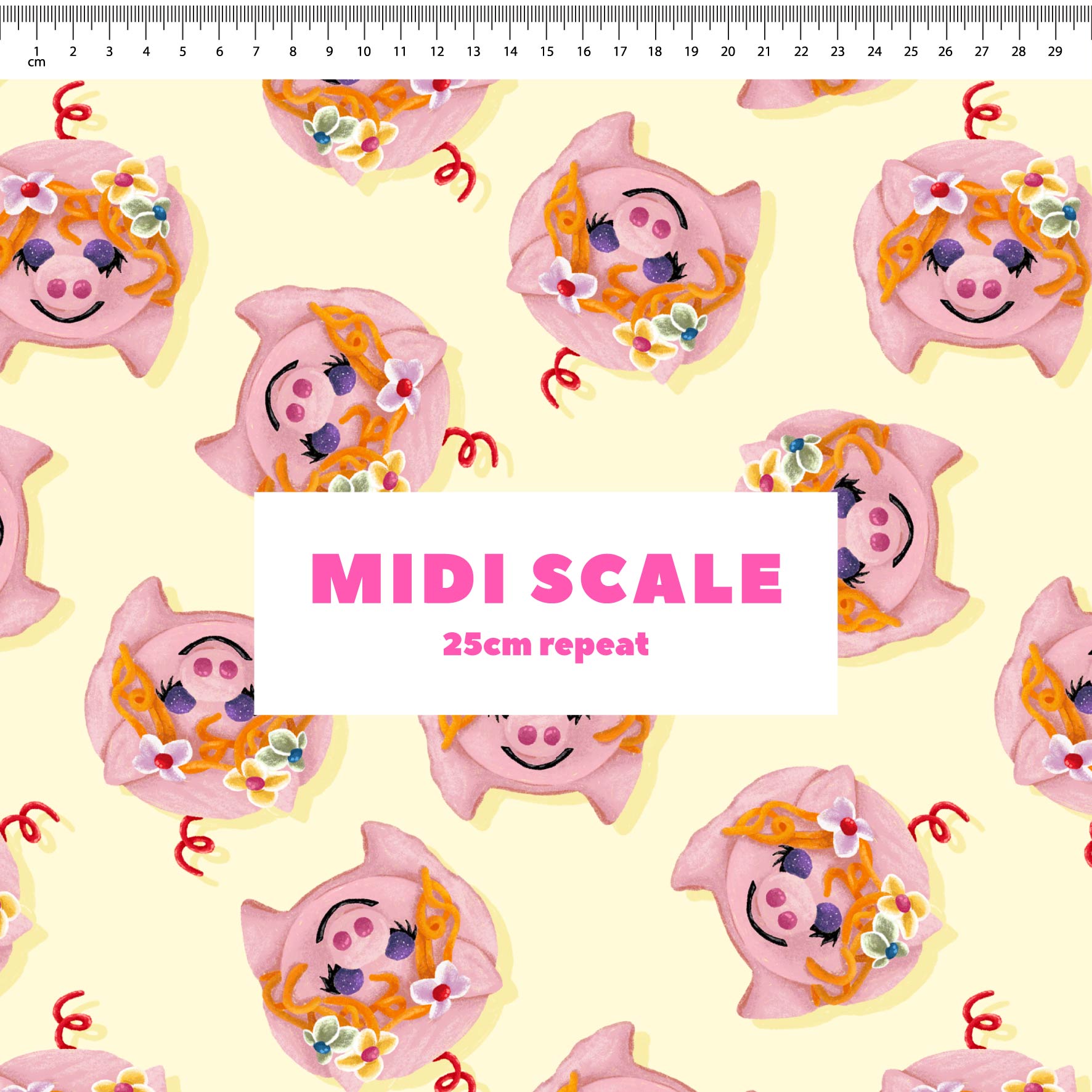 Preorder Fabric: Little Piggy Cake (Yellow)