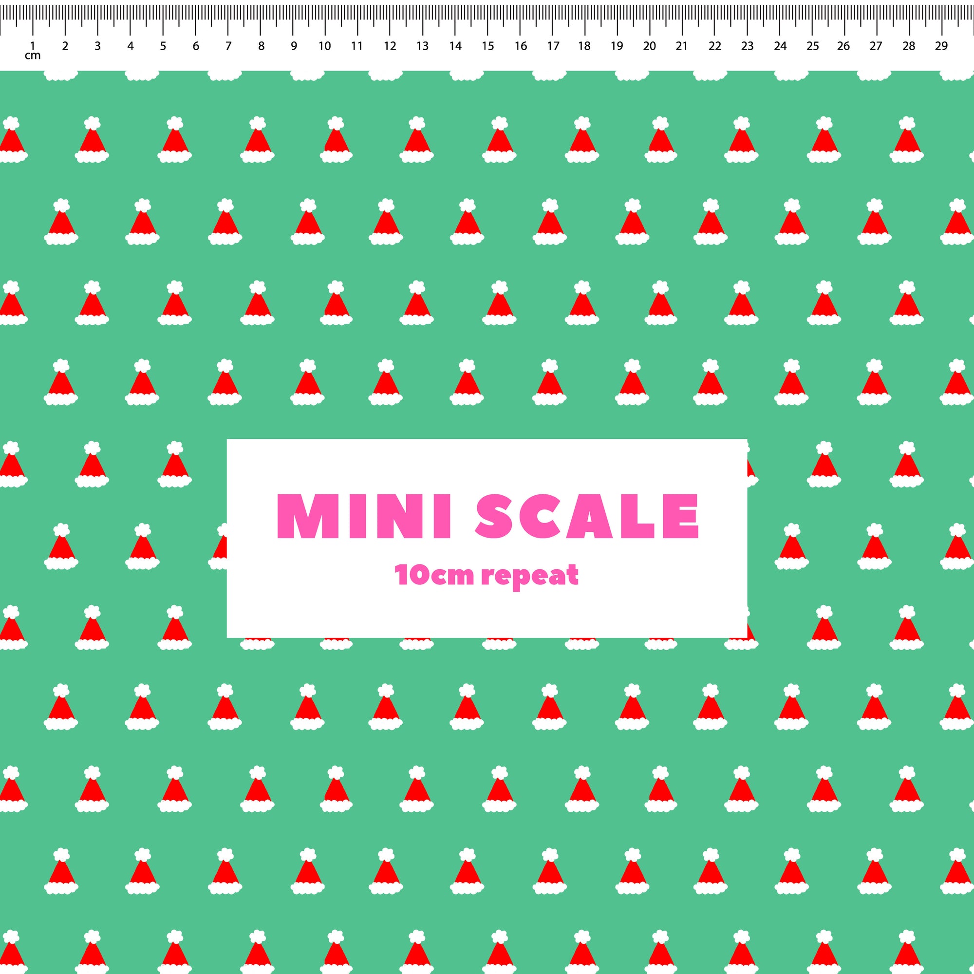 Polka Dot Santa Hats (Green) Preorder Fabric