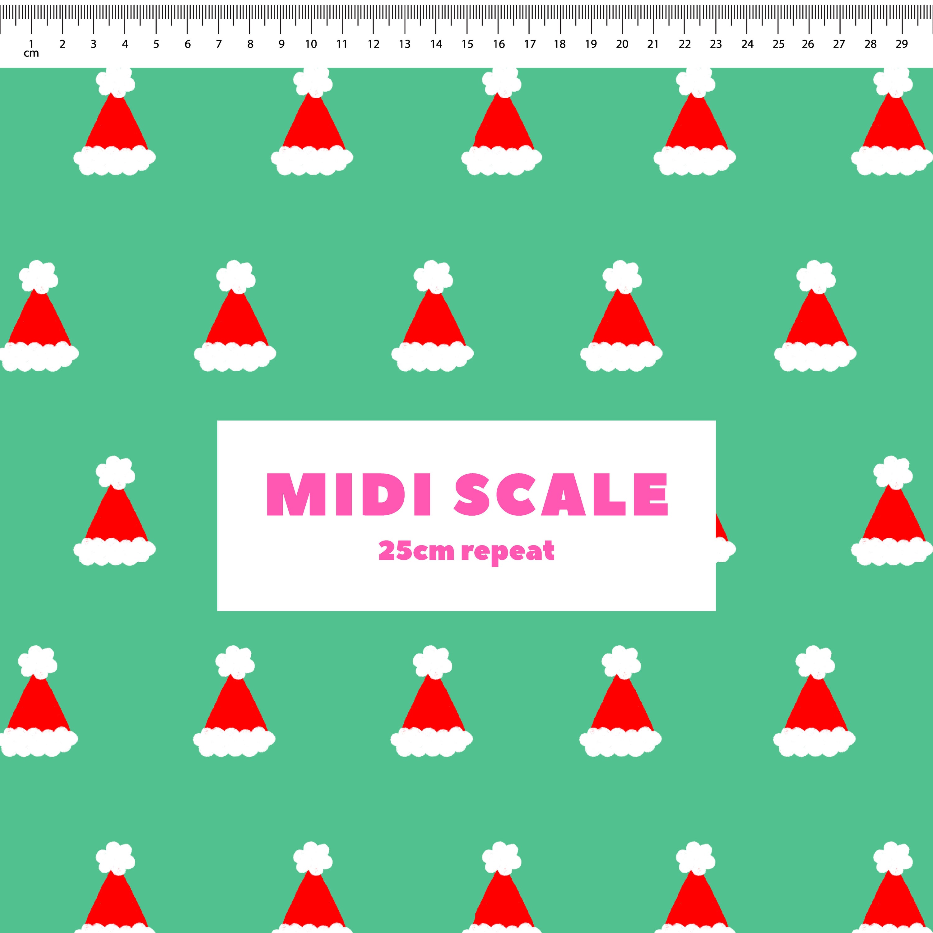 Polka Dot Santa Hats (Green) Preorder Fabric