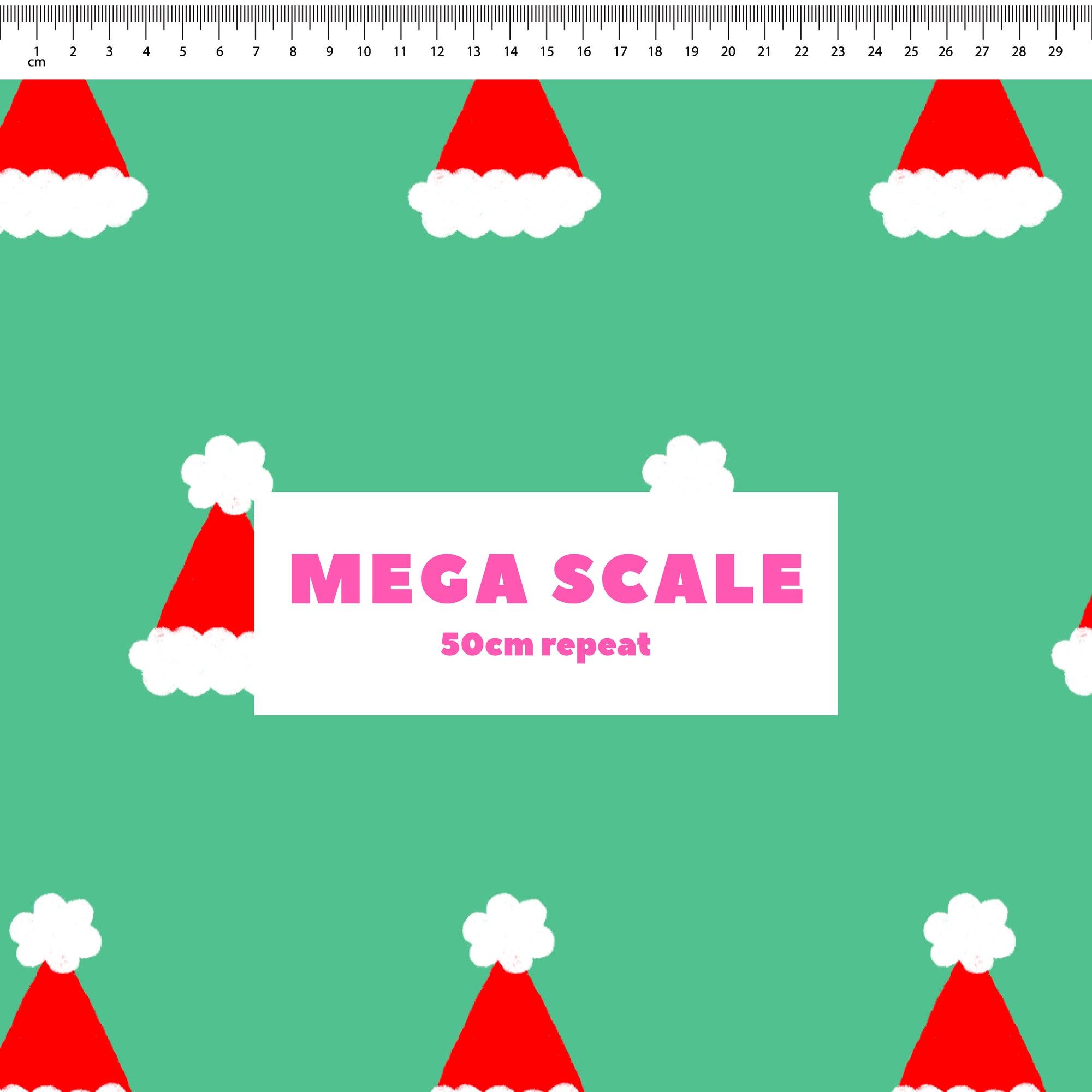 Polka Dot Santa Hats (Green) Preorder Fabric