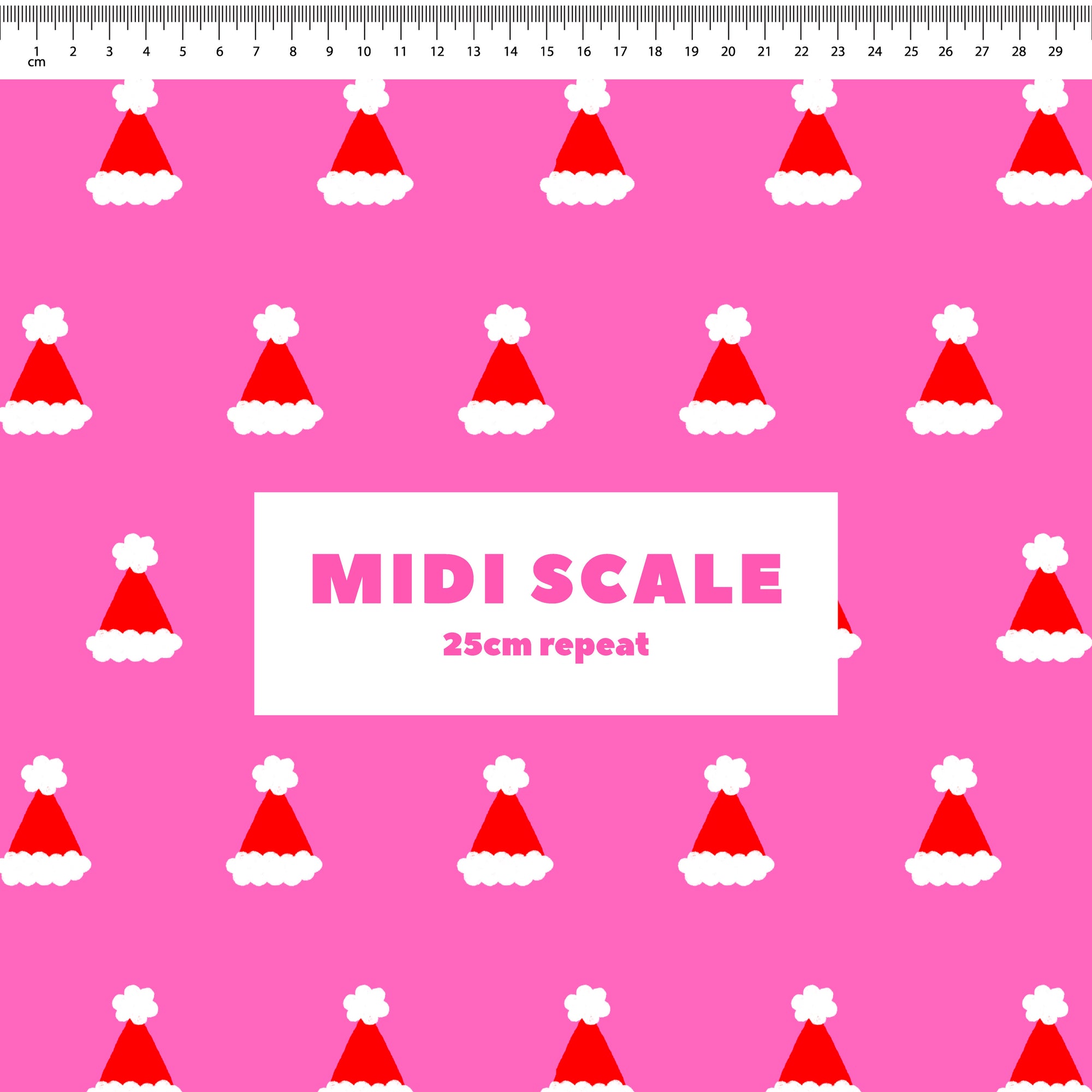 Polka Dot Santa Hats (Pink) Preorder Fabric
