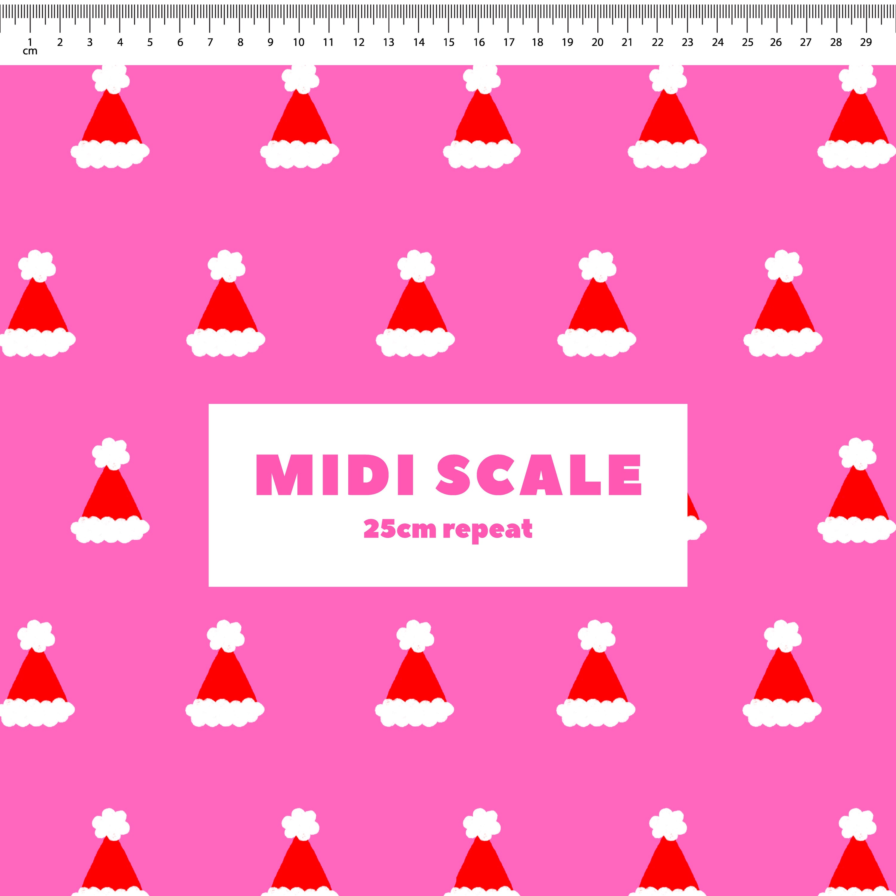 Polka Dot Santa Hats (Pink) Preorder Fabric