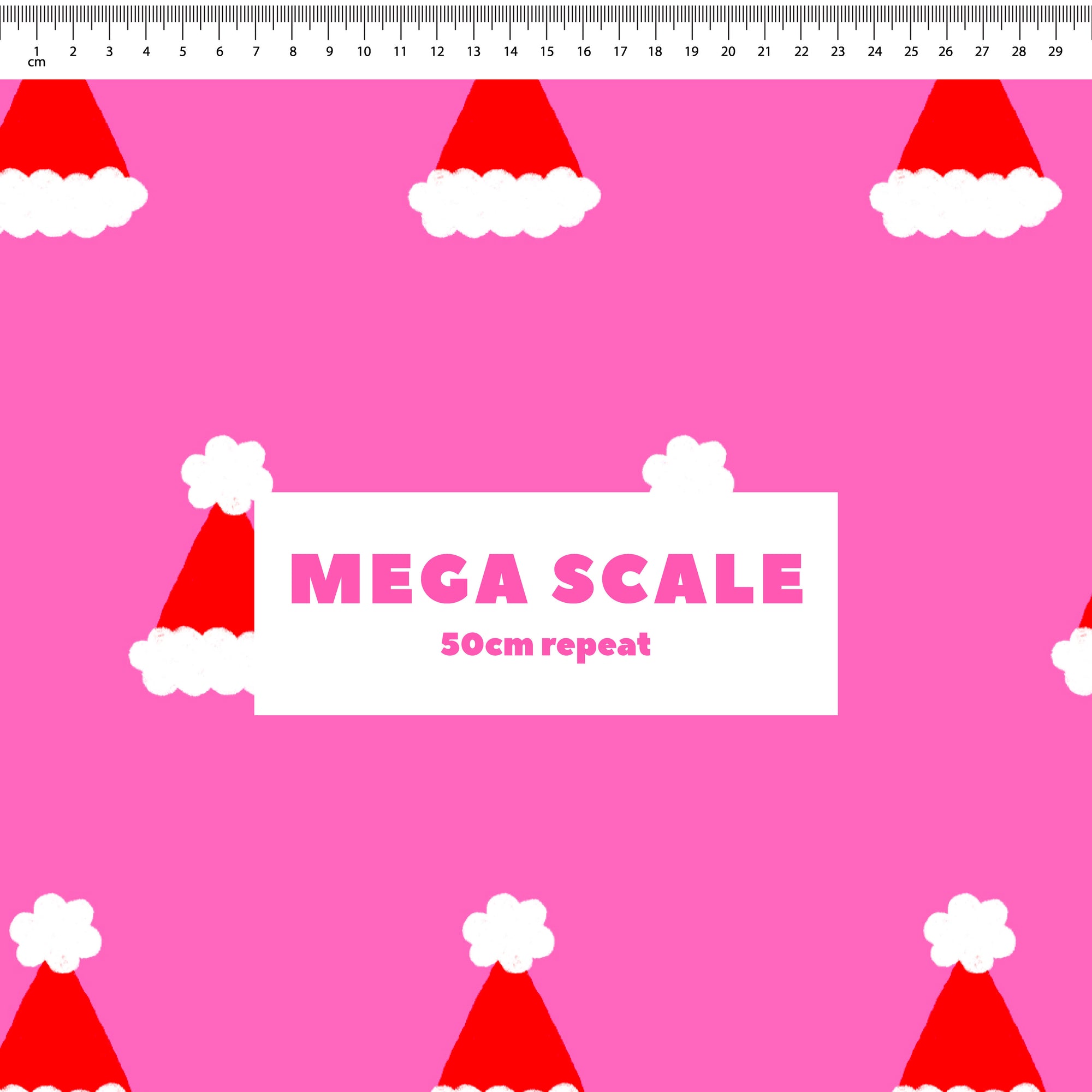 Polka Dot Santa Hats (Pink) Preorder Fabric