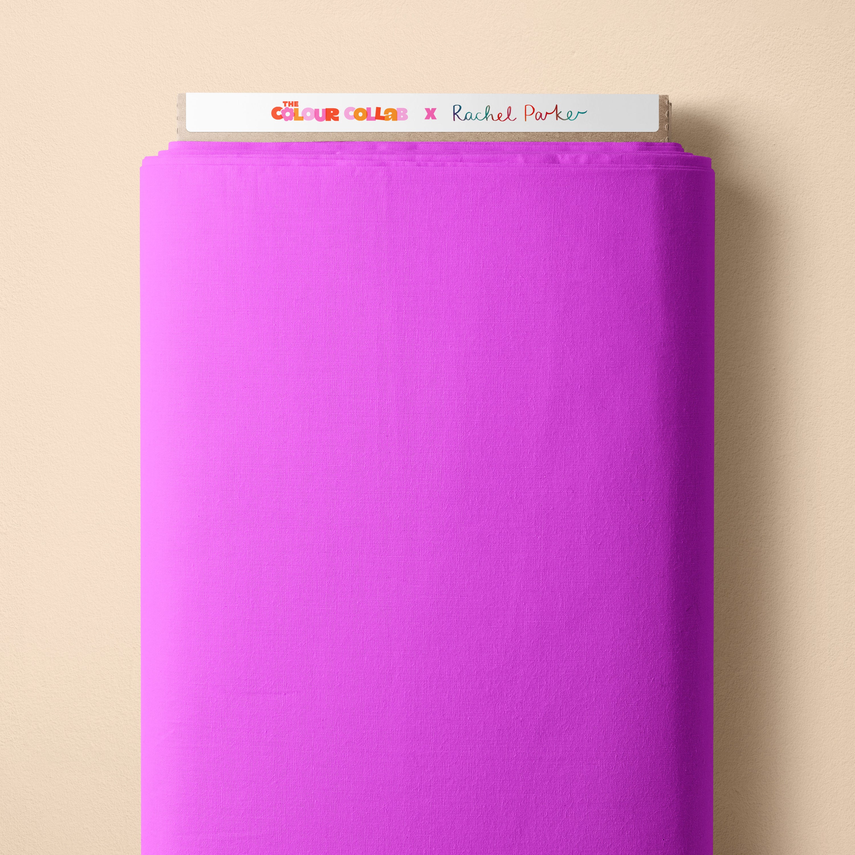 Plain Colour - Brightside (Purple Pop) fabric by The Colour Collab mock up on fabric bolt