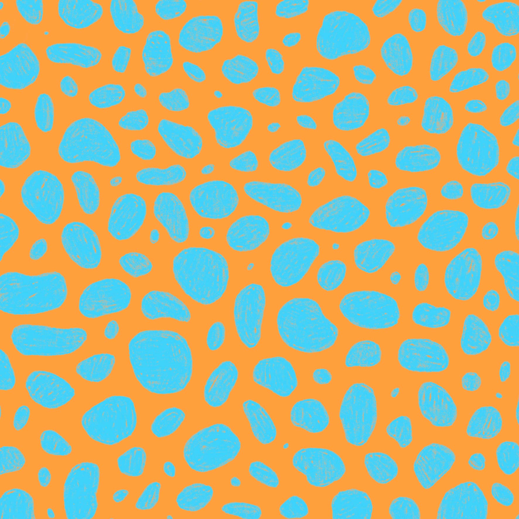 Preorder: Rock Pool (Light Blue on Orange)