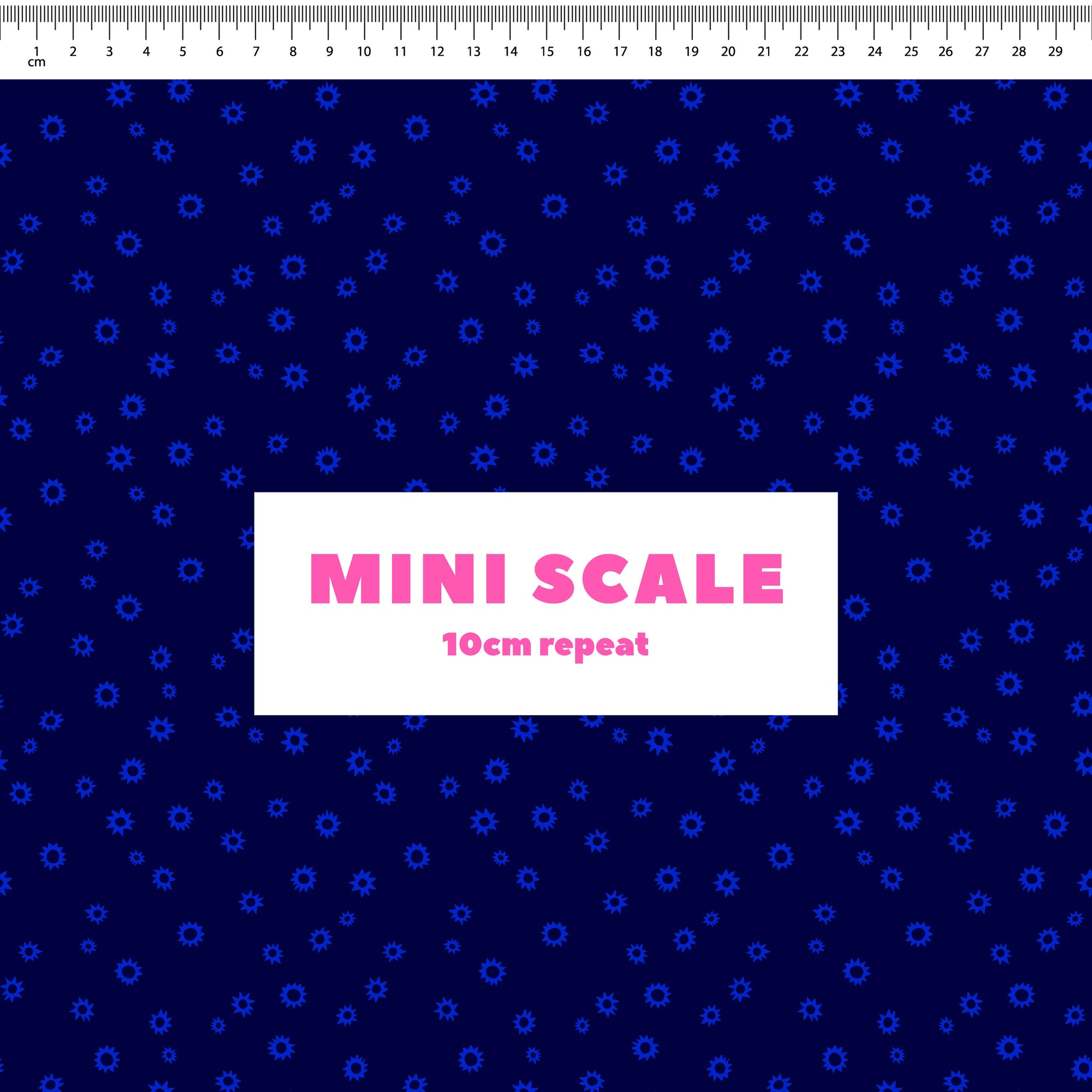 Sketched Stars (Navy) printed cotton fabric by Rachel Parker in 10cm Mini Scale