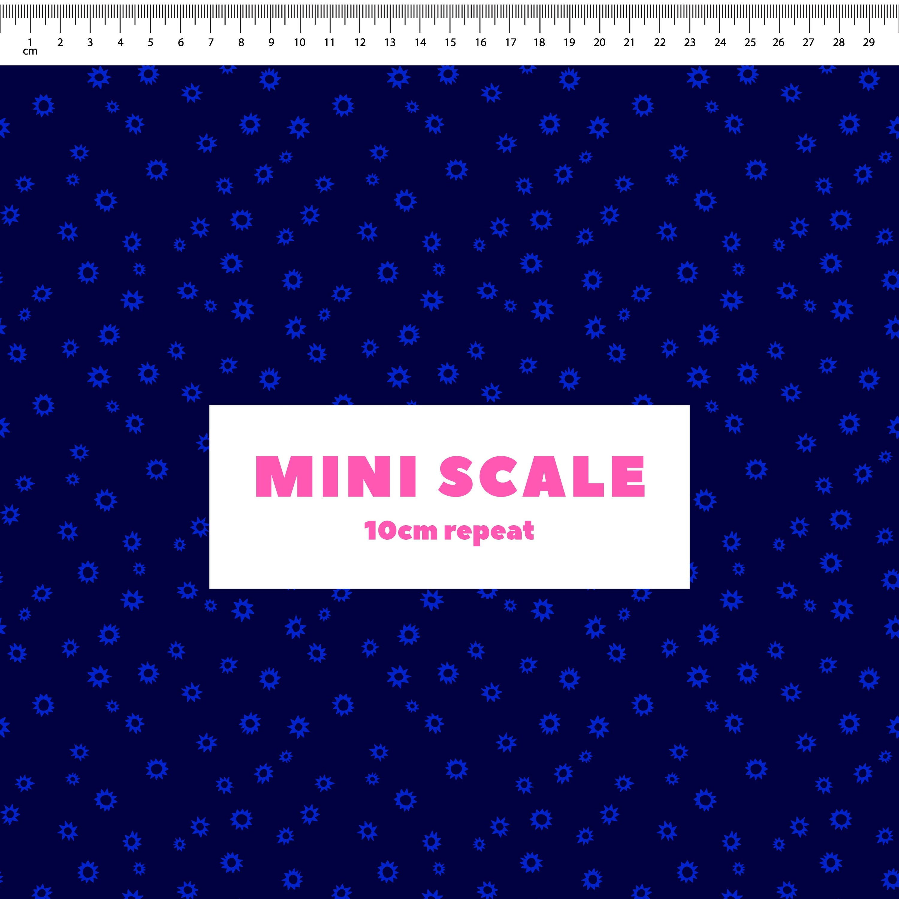 Sketched Stars (Navy) printed cotton fabric by Rachel Parker in 10cm Mini Scale