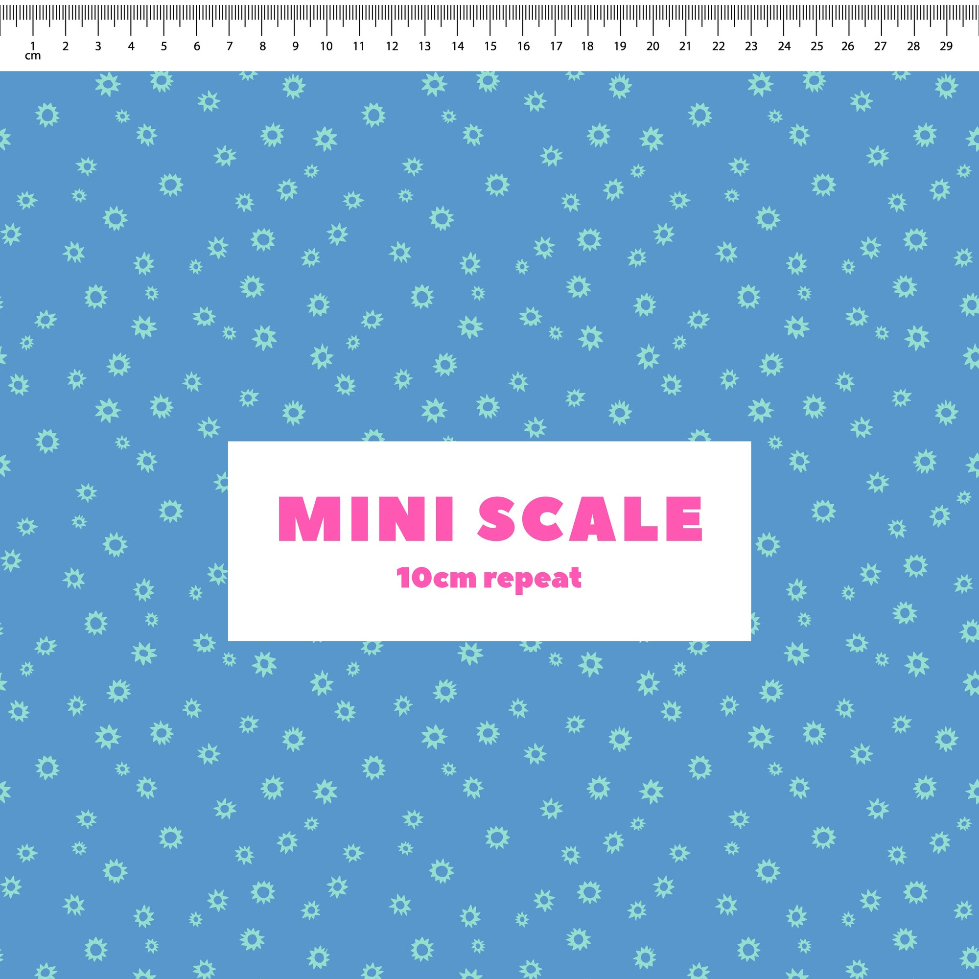 Sketched Stars (Periwinkle) printed cotton fabric by Rachel Parker in 10cm Mini Scale