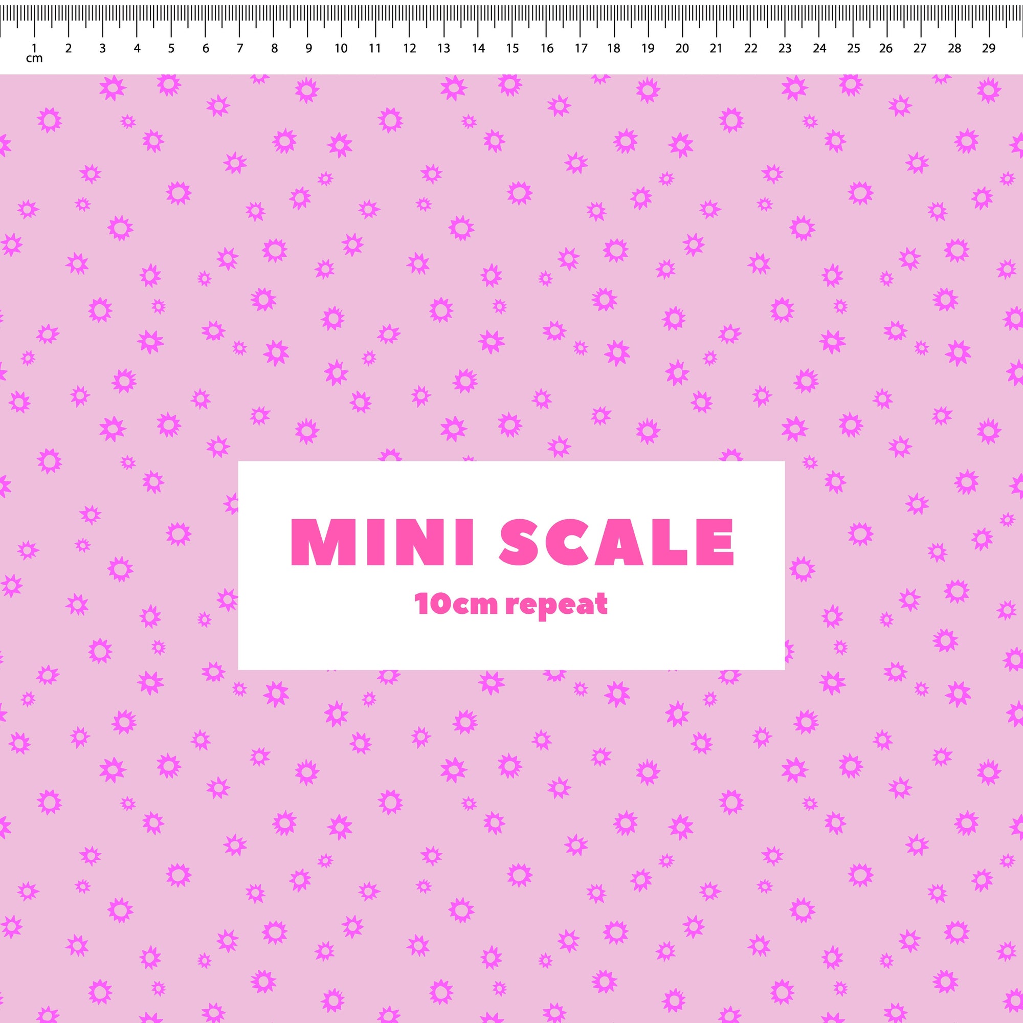 Sketched Stars (Rose) printed cotton fabric by Rachel Parker in 10cm Mini Scale