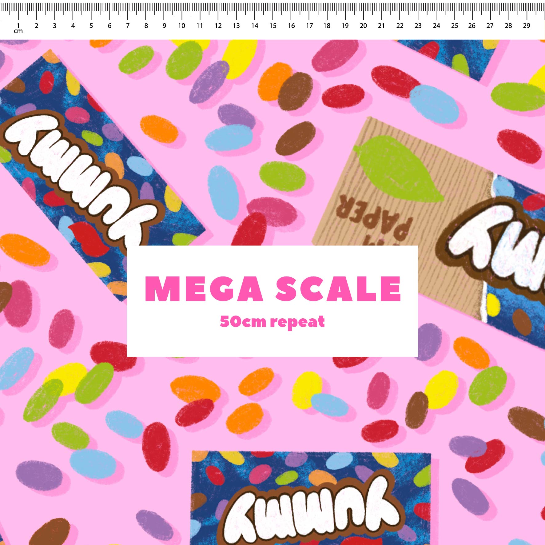 Smarties (Pink) fabric print by The Colour Collab in 50cm Mega Scale
