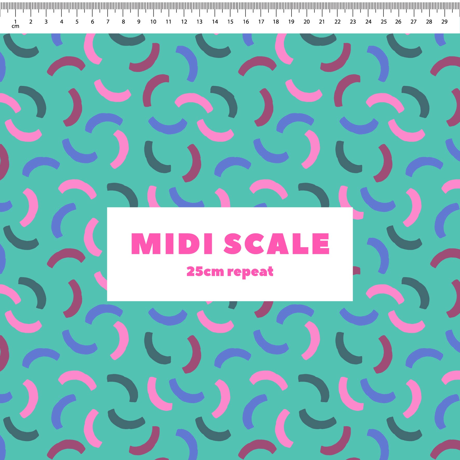 Smiles on Repeat (Aqua) Preorder Fabric by New Kid Club