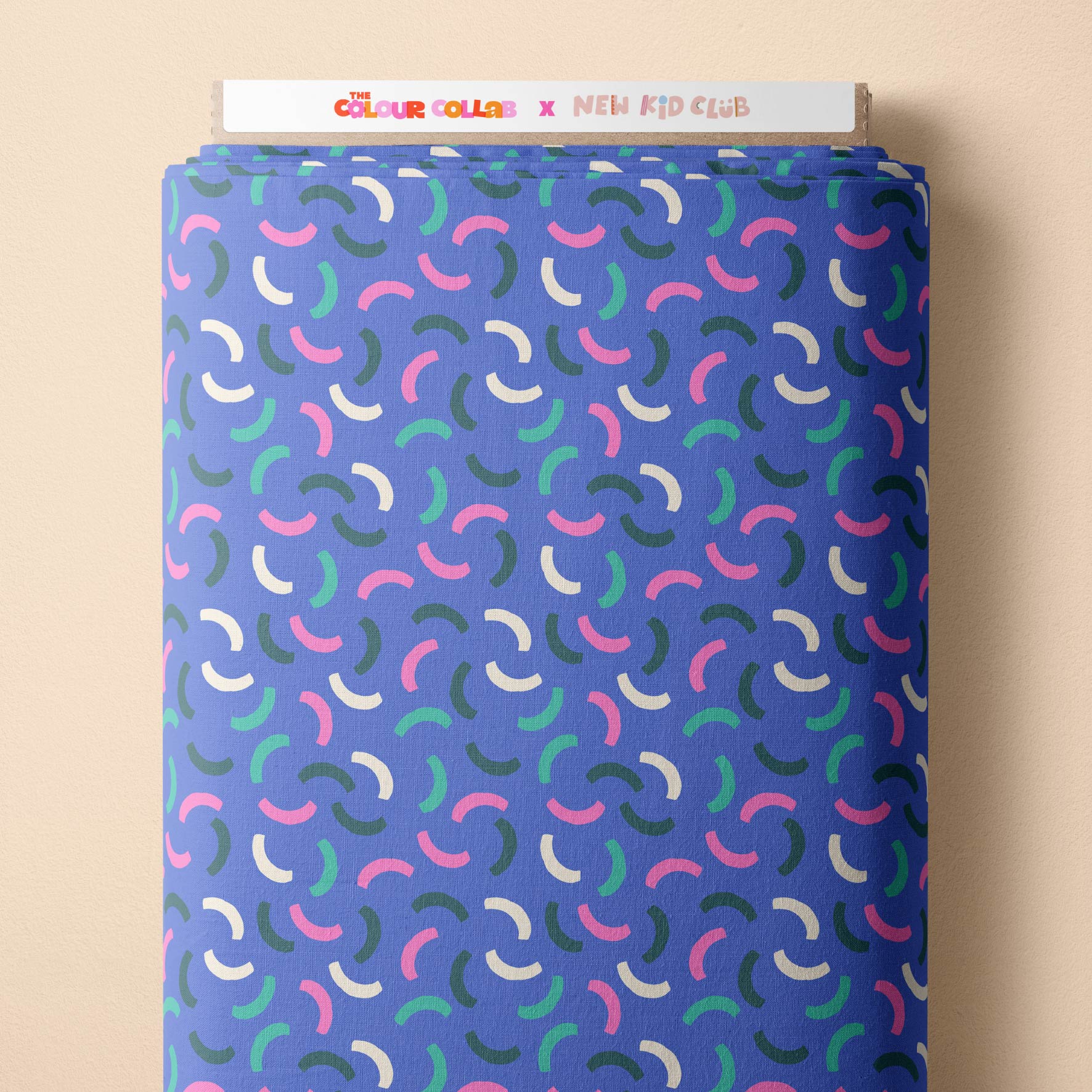 Smiles on Repeat (Blue) Preorder Fabric by New Kid Club