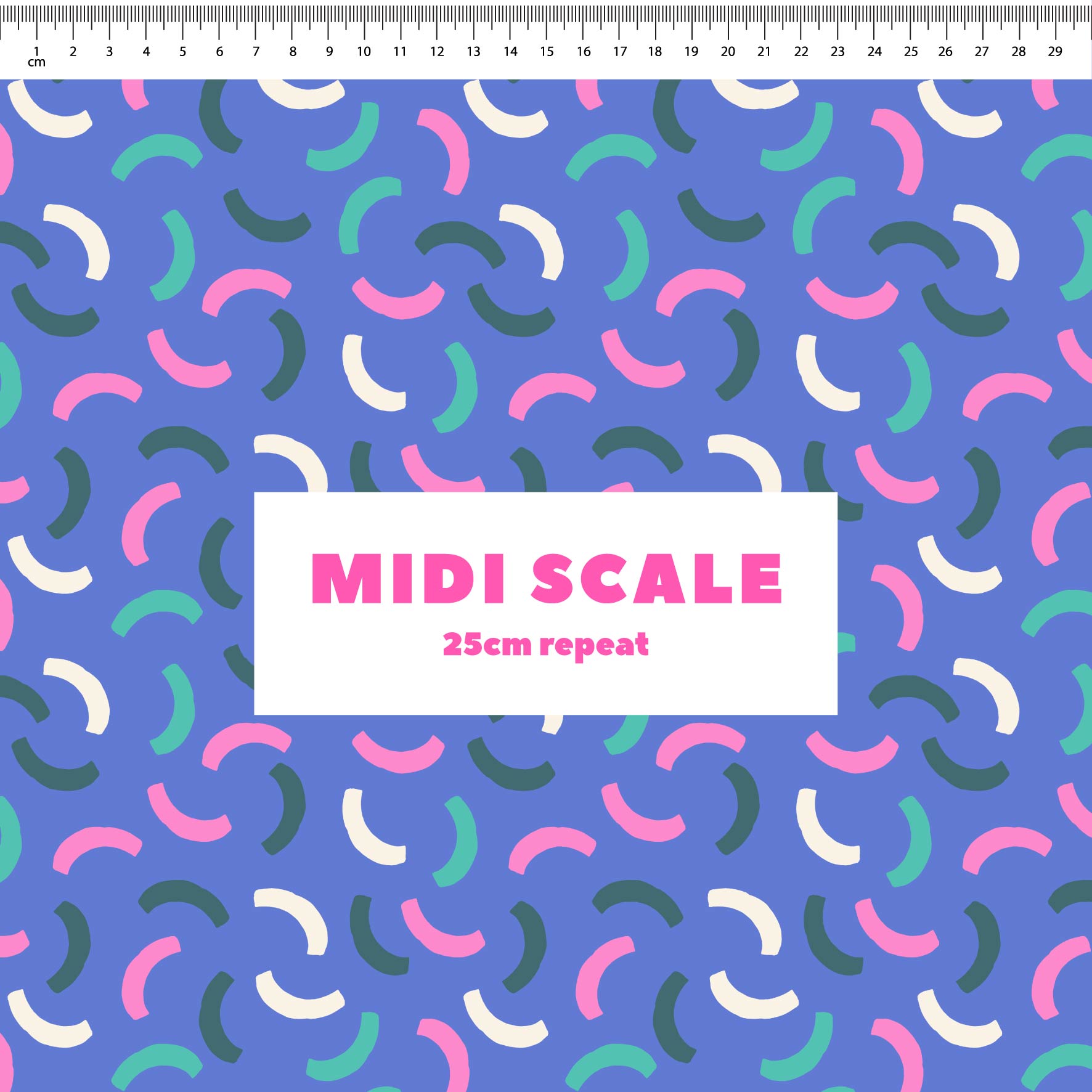 Smiles on Repeat (Blue) Preorder Fabric by New Kid Club