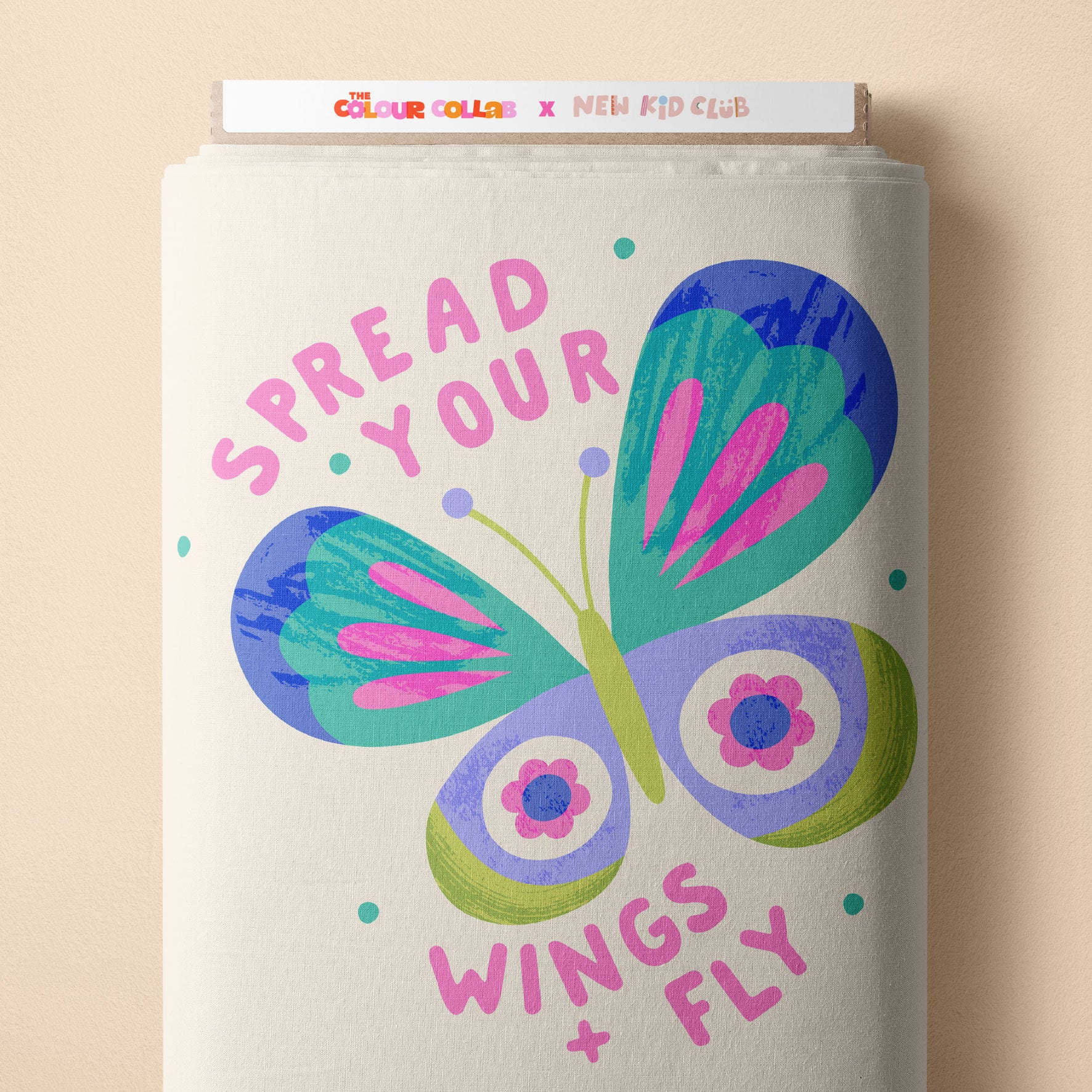 Spread Your Wings (Cream) Panel Preorder Fabric by New Kid Club