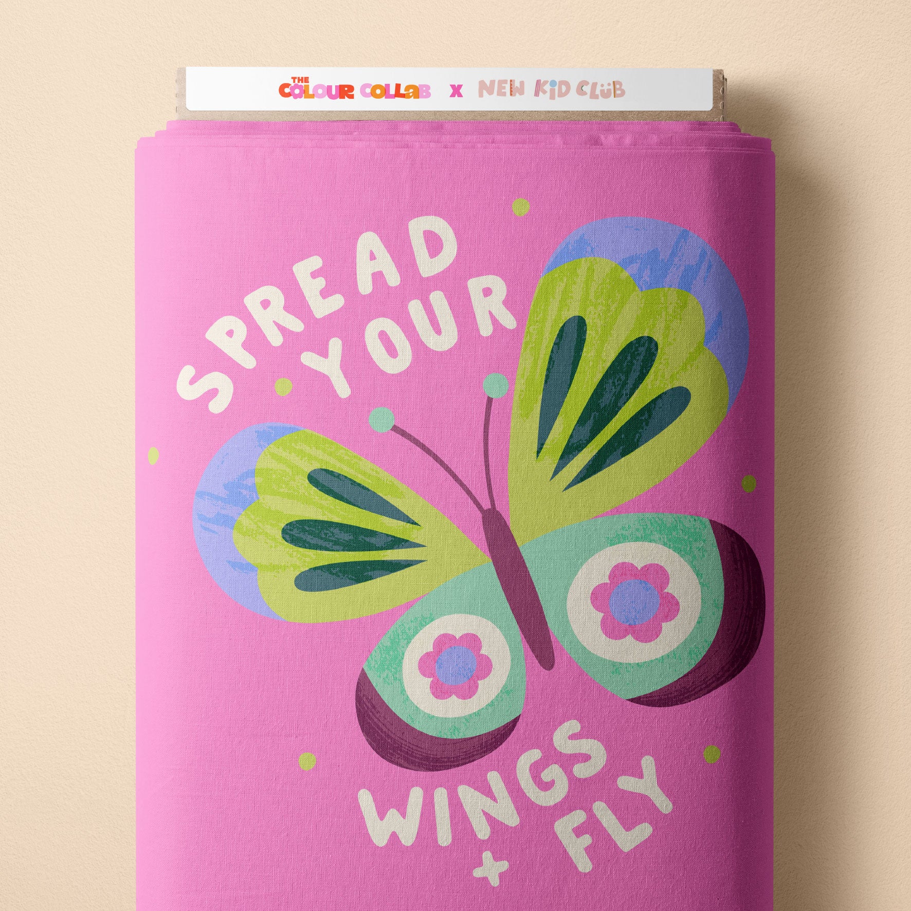 Spread Your Wings (Pink) Panel Preorder Fabric by New Kid Club