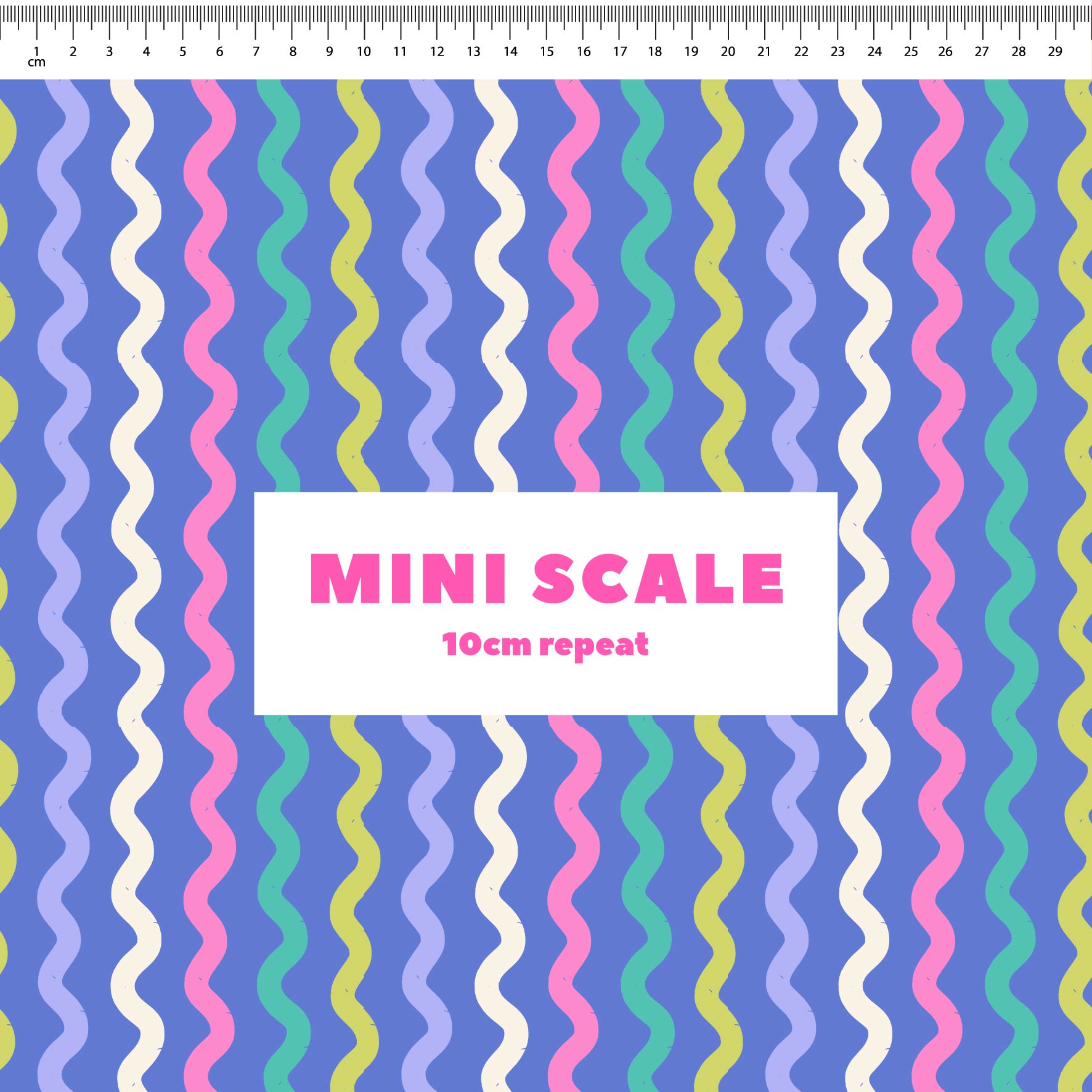 Squiggle Stripes (Blue) Preorder Fabric by New Kid Club