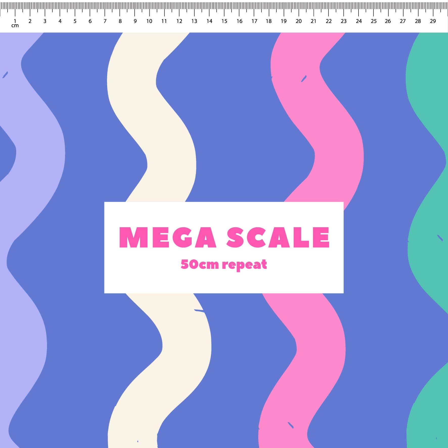 Squiggle Stripes (Blue) Preorder Fabric by New Kid Club
