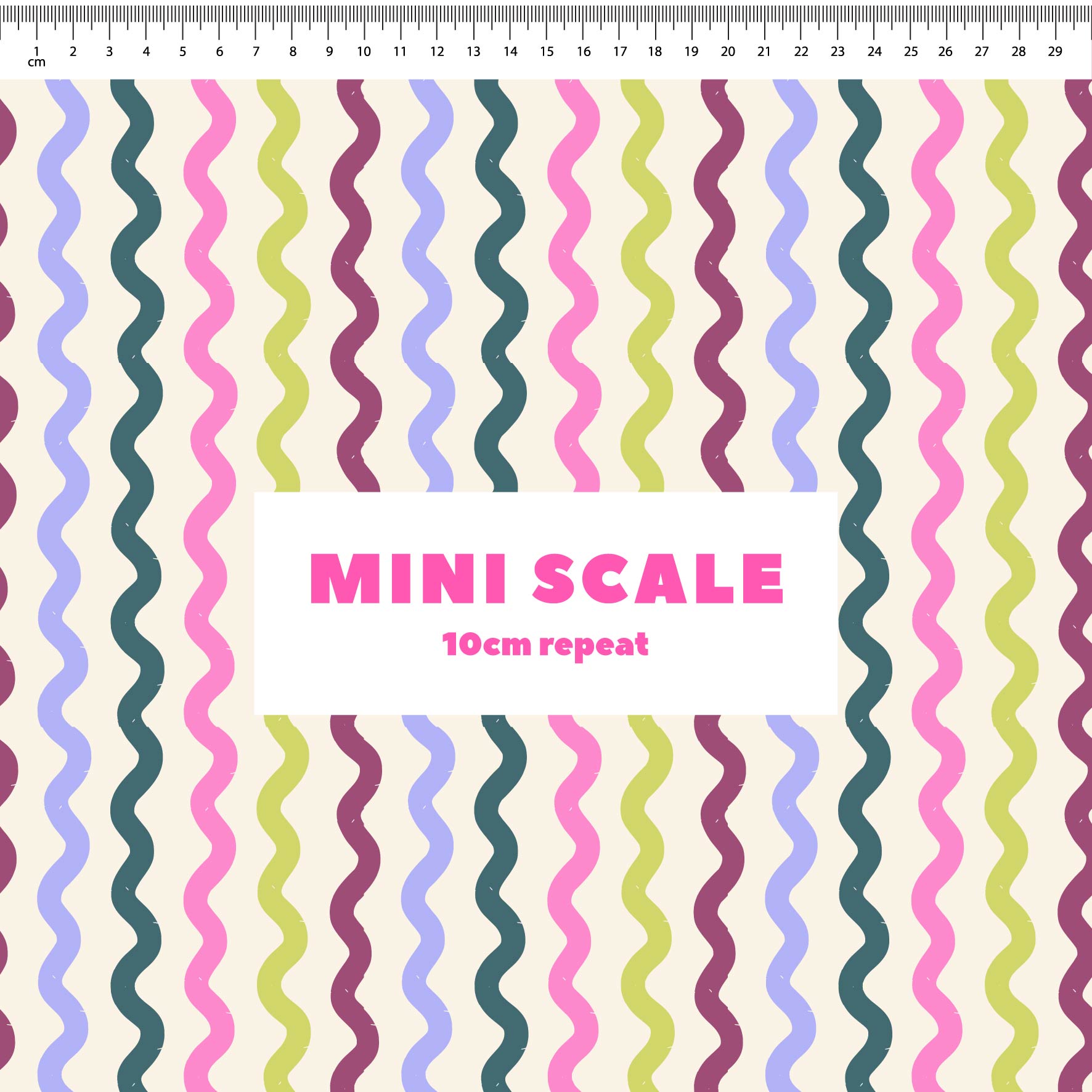 Squiggle Stripes (Cream) Preorder Fabric by New Kid Club