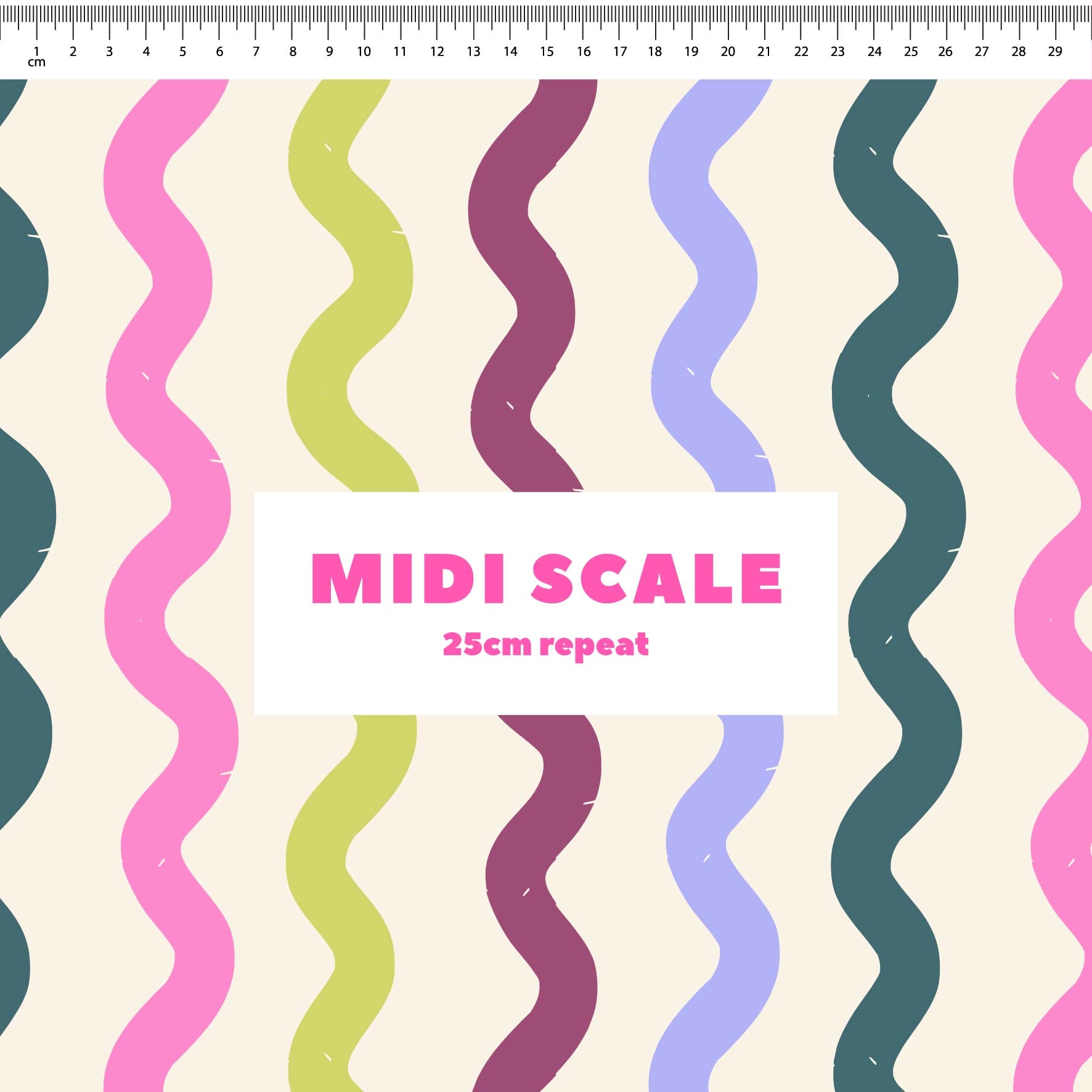 Squiggle Stripes (Cream) Preorder Fabric by New Kid Club