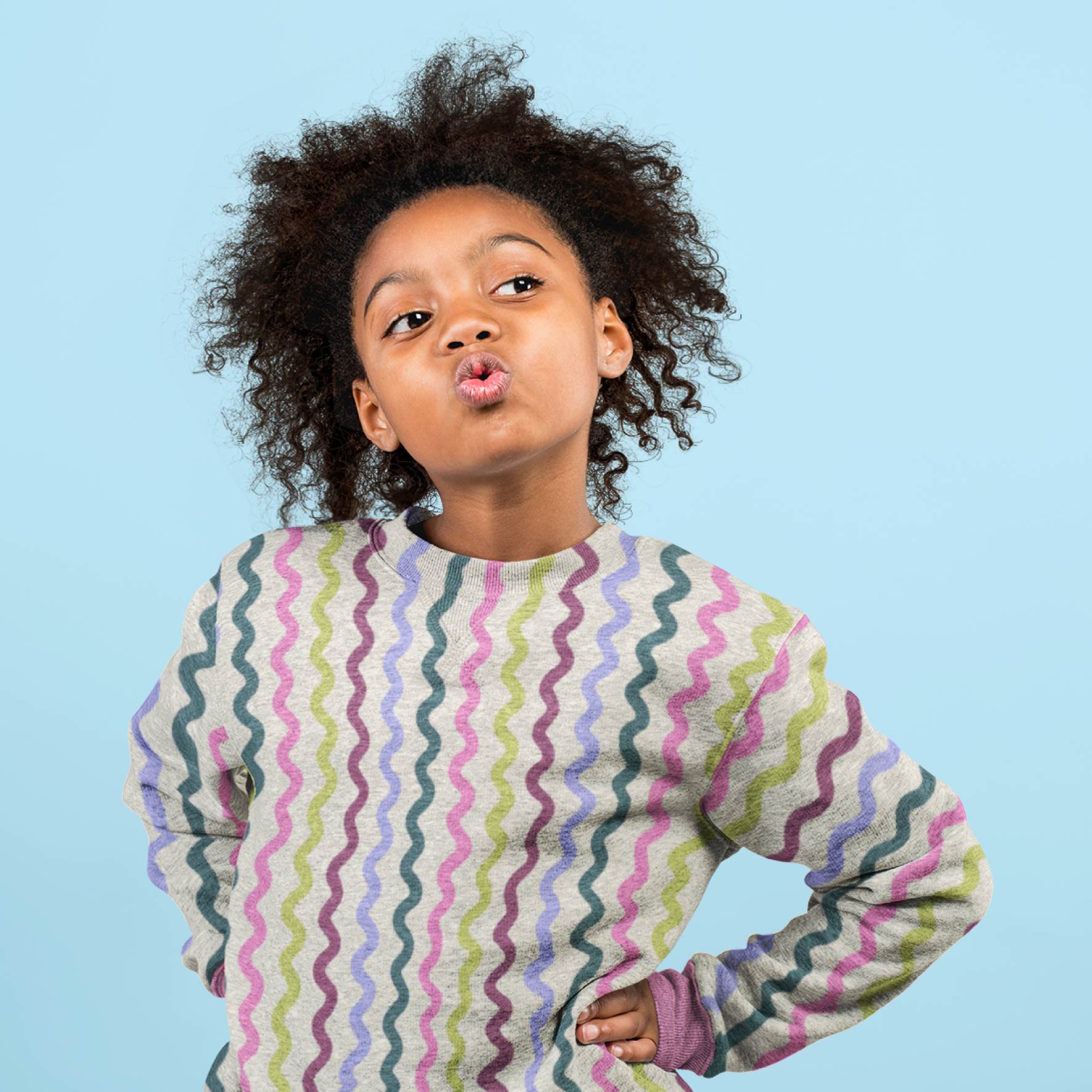 Squiggle Stripes (Cream) Preorder Fabric by New Kid Club