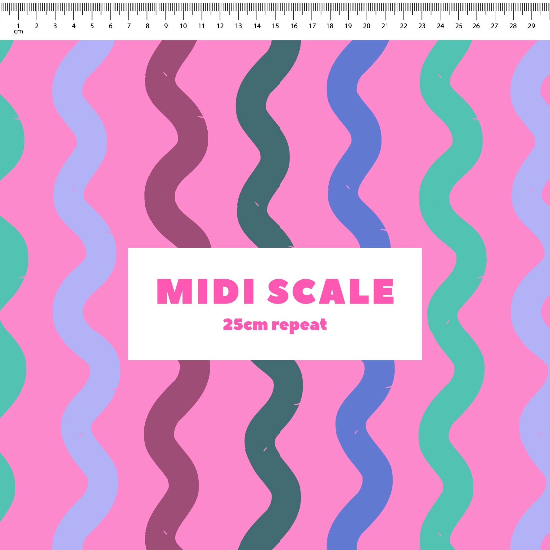 Squiggle Stripes (Pink) Preorder Fabric by New Kid Club