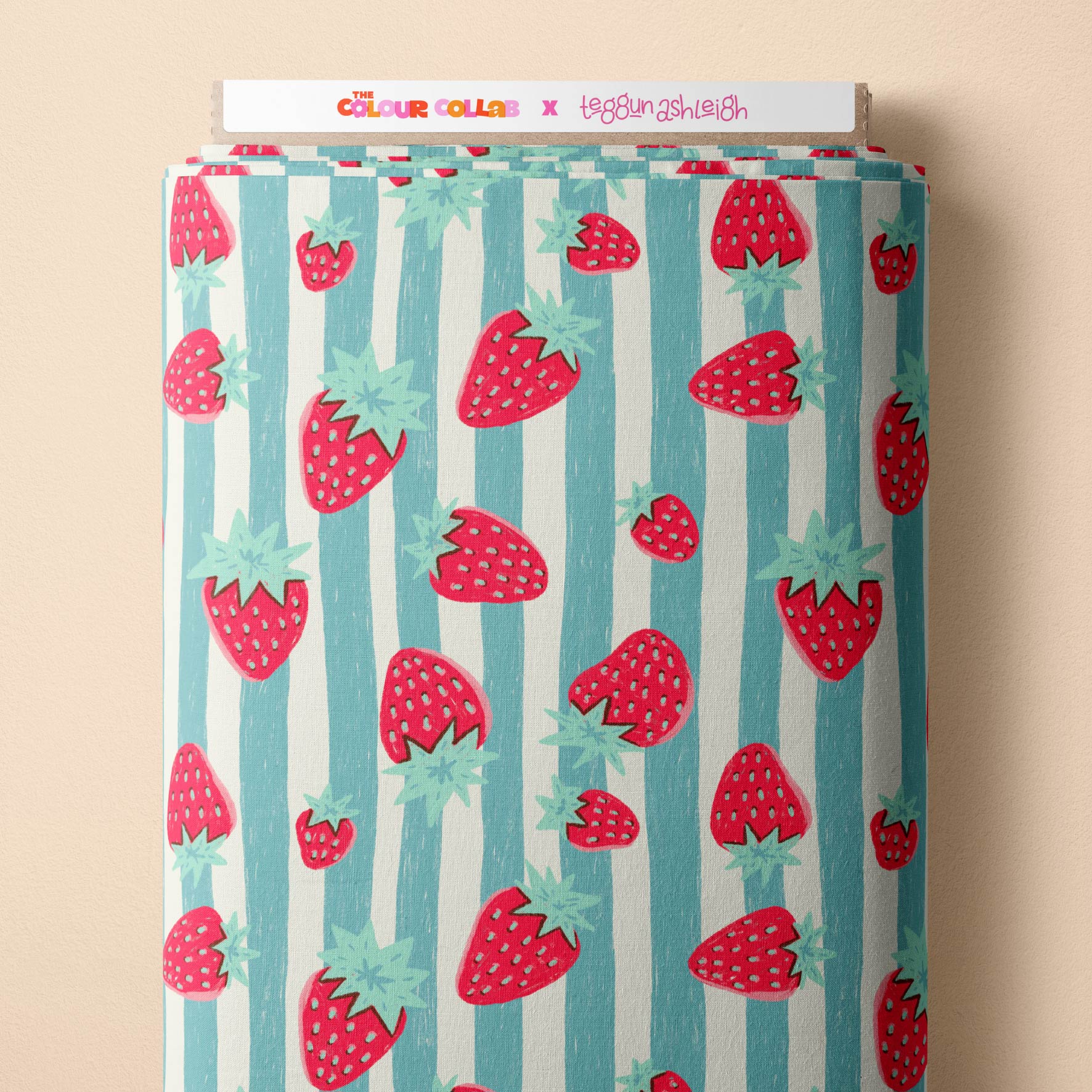 Strawberry Stripes (Green) - 1.5m - Cotton Woven - Midi Scale
