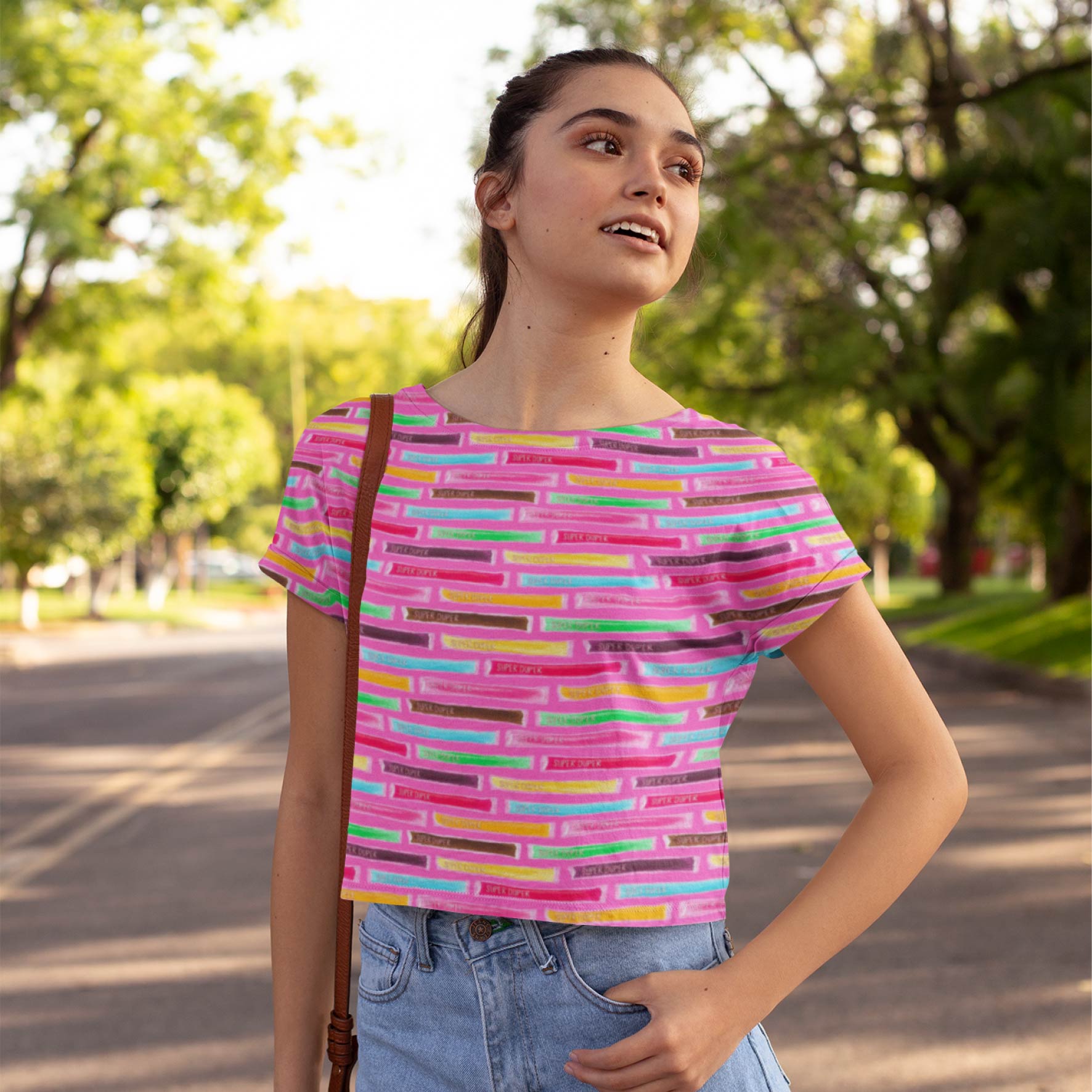 Super Duper (Pink) colourful printed fabric by The Colour Collab