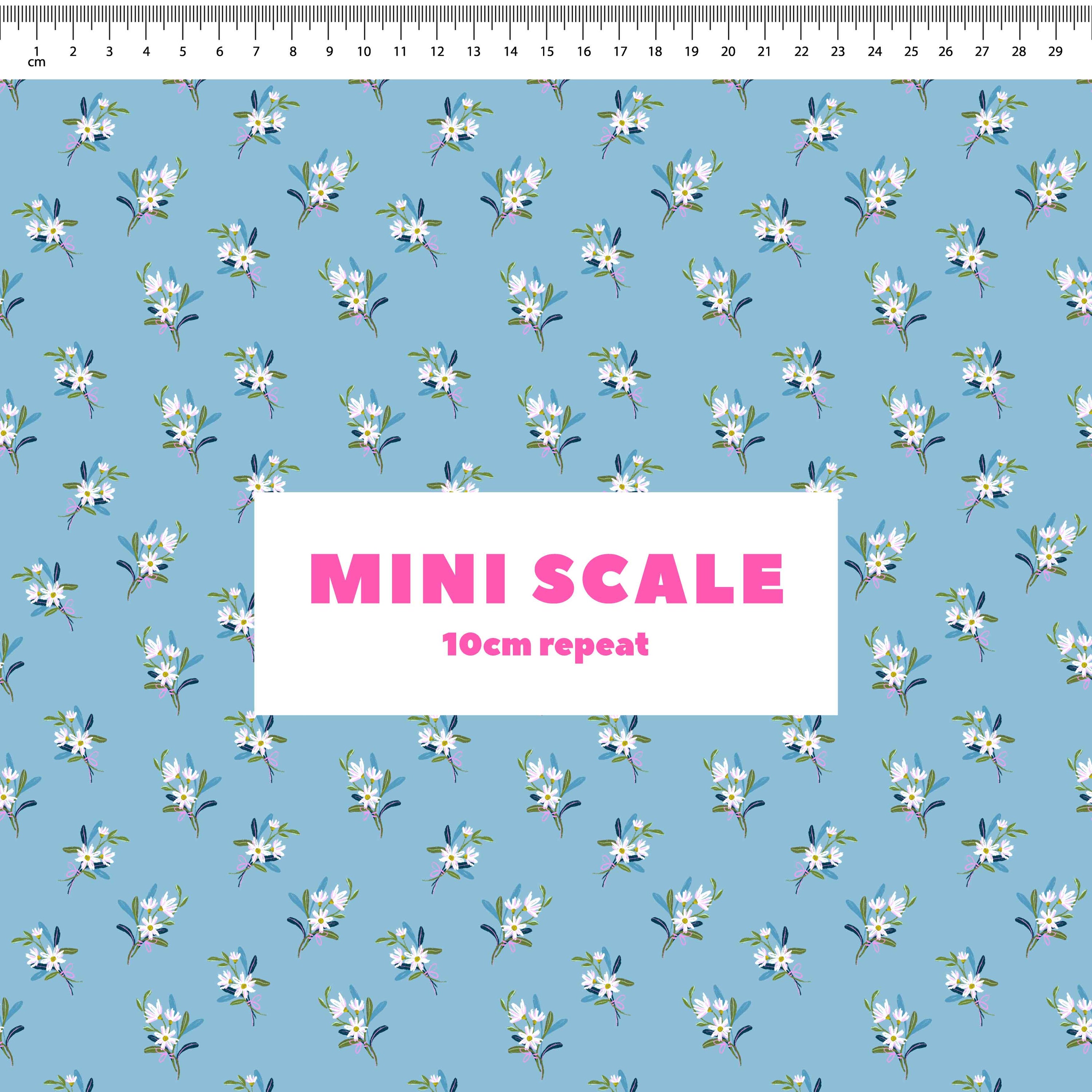 Sweet Blue Posies Preorder Fabric by Milly + Mae
