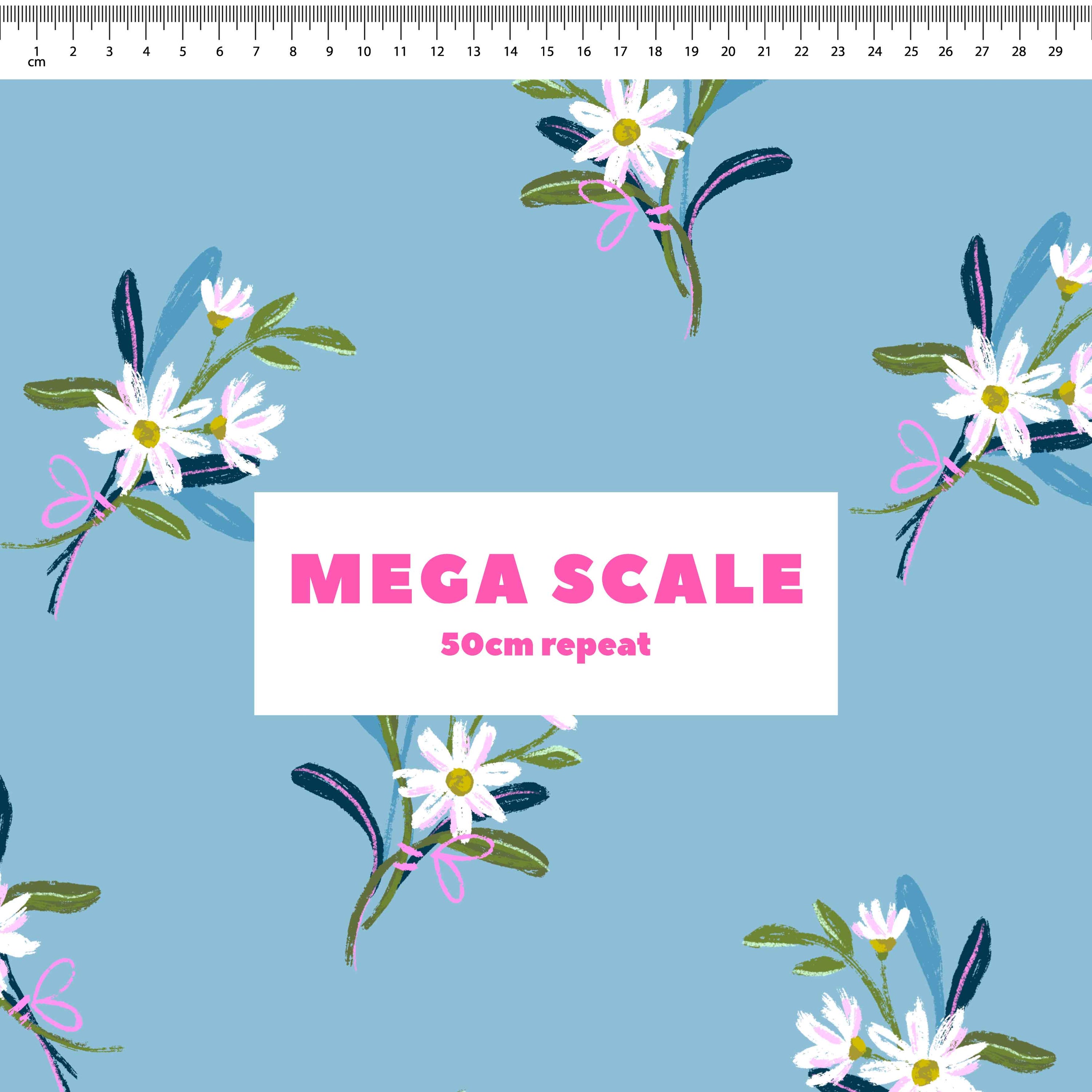 Sweet Blue Posies Preorder Fabric by Milly + Mae