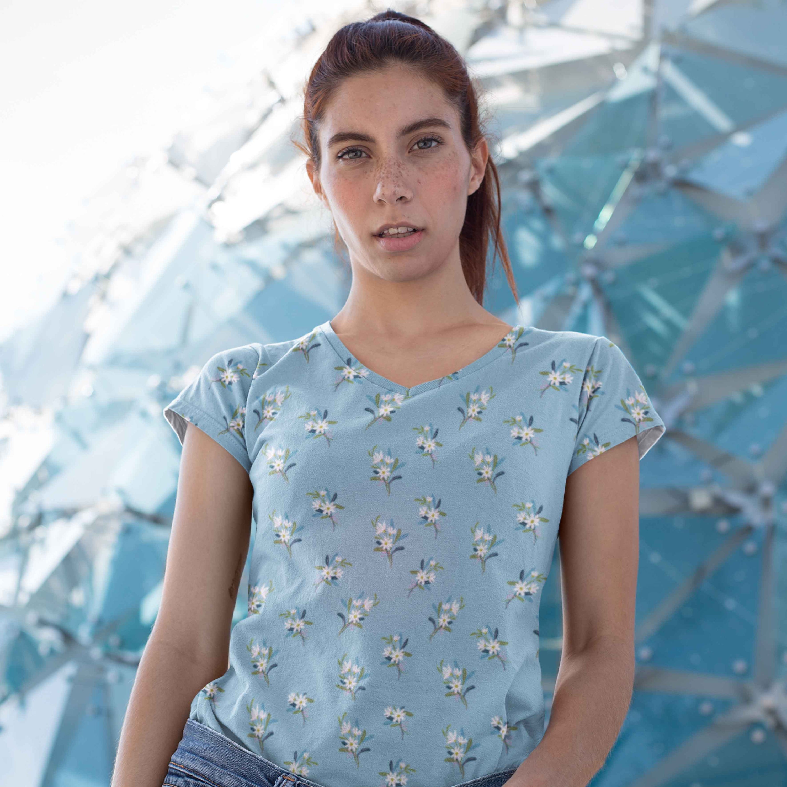Sweet Blue Posies Preorder Fabric by Milly + Mae