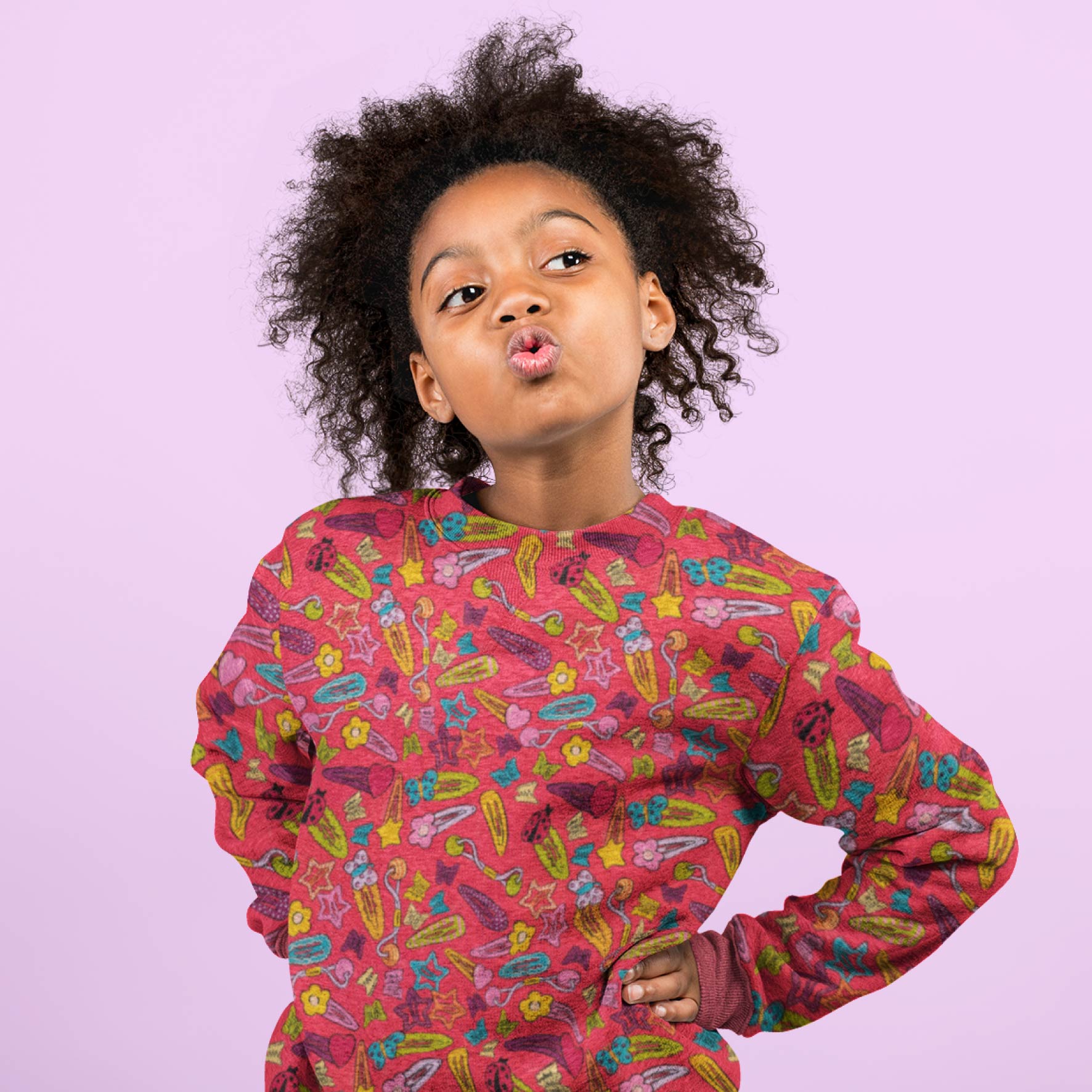 Sweet Pea (Watermelon) colourful printed fabric by Carly B