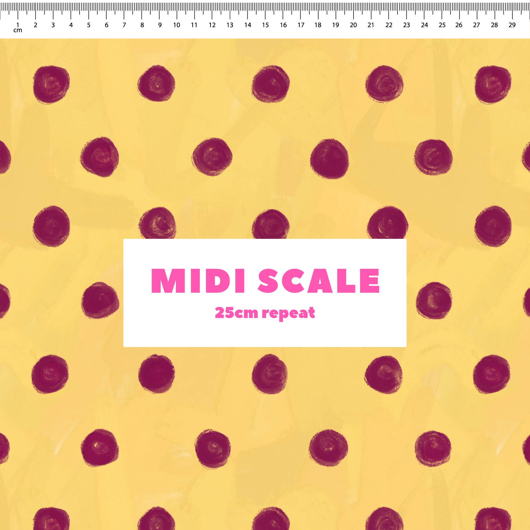 Teeny Tiny Polka Dots (Iris & Ribbon) fabric design by Carly B in 25cm Midi Scale