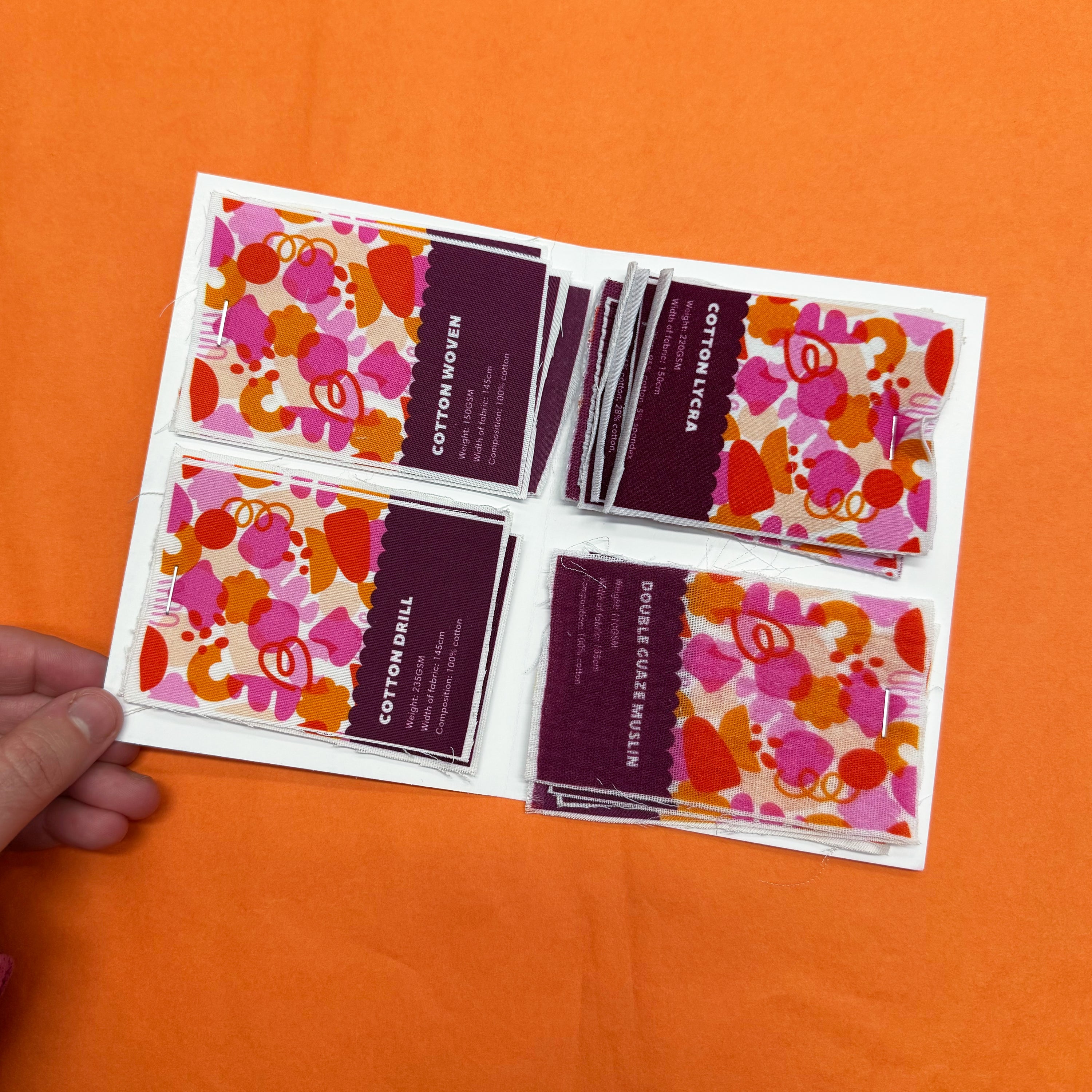 The Colour Collab fabric sample pack featuring all 21 fabric bases