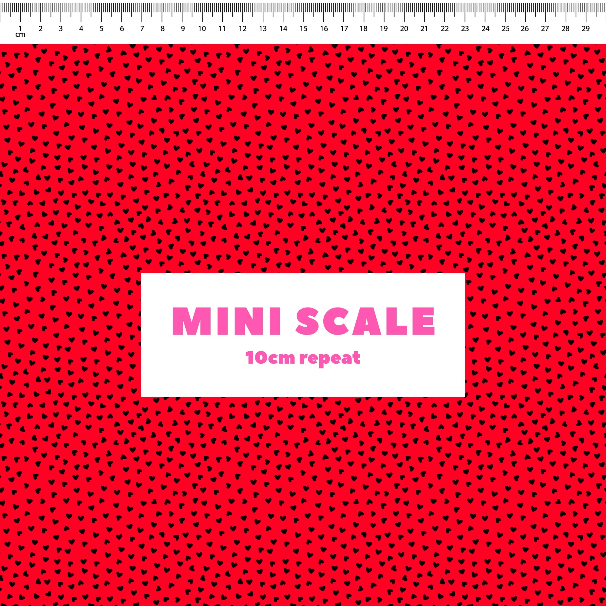 Preorder: Tiny Hearts (Black on Red)