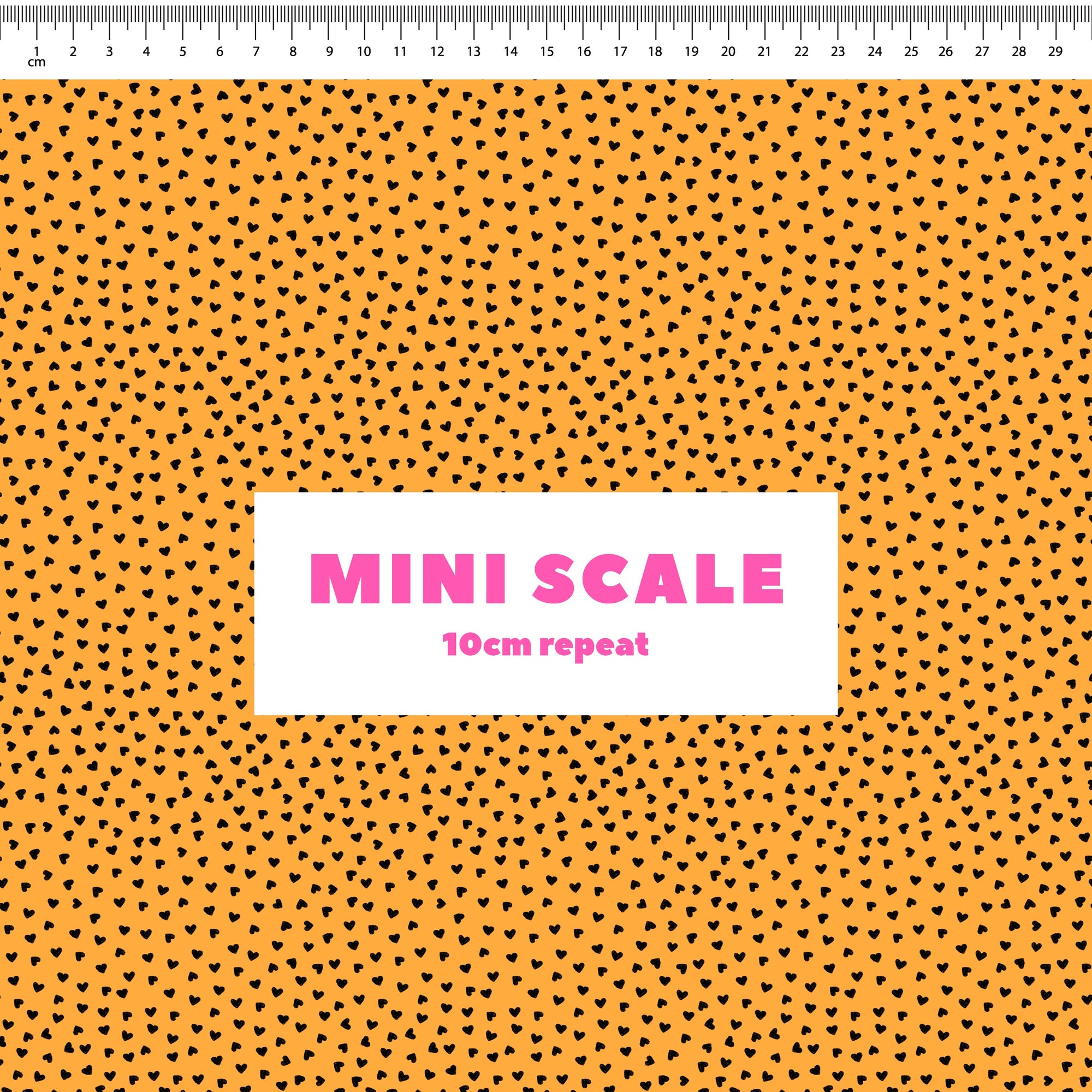 Preorder: Tiny Hearts (Black on Orange)